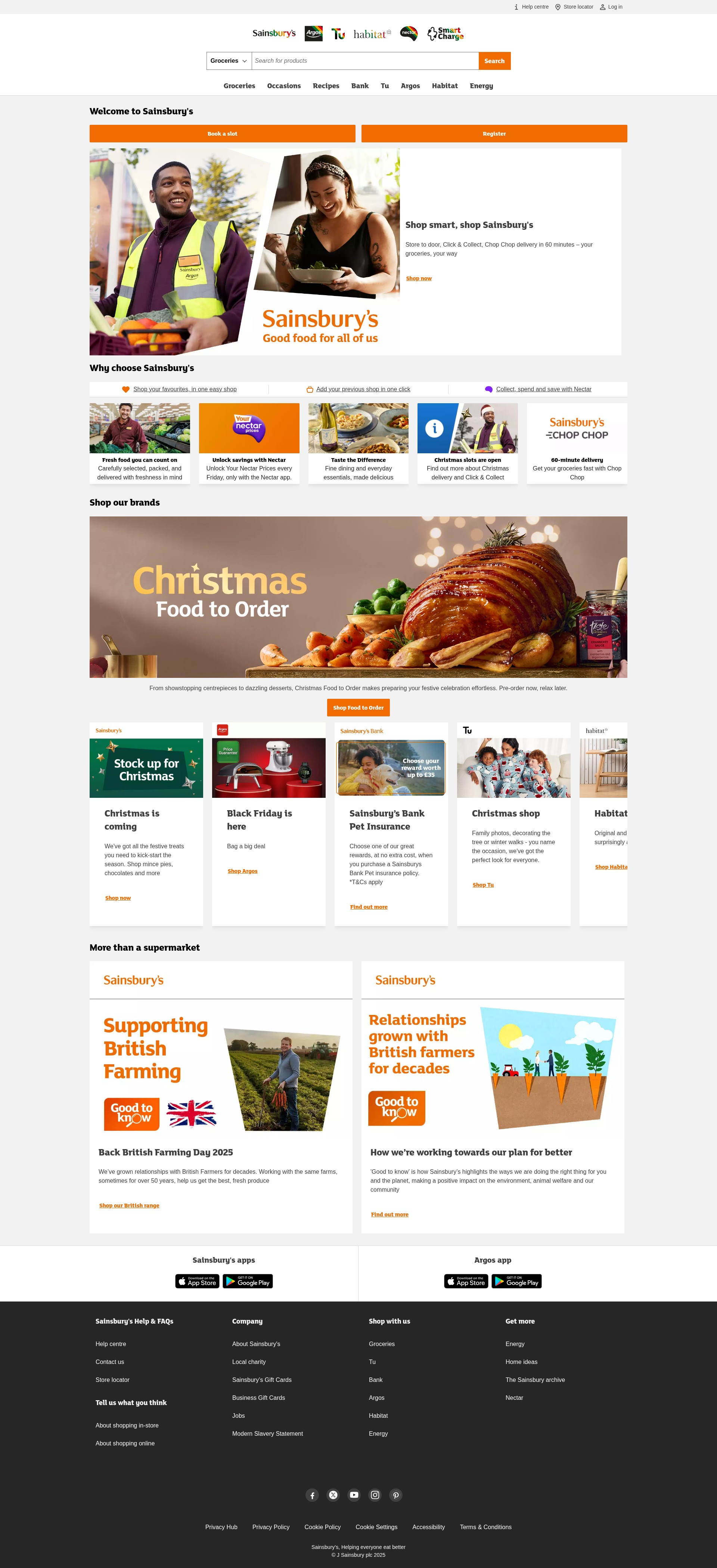 Screenshot of www.sainsburys.co.uk