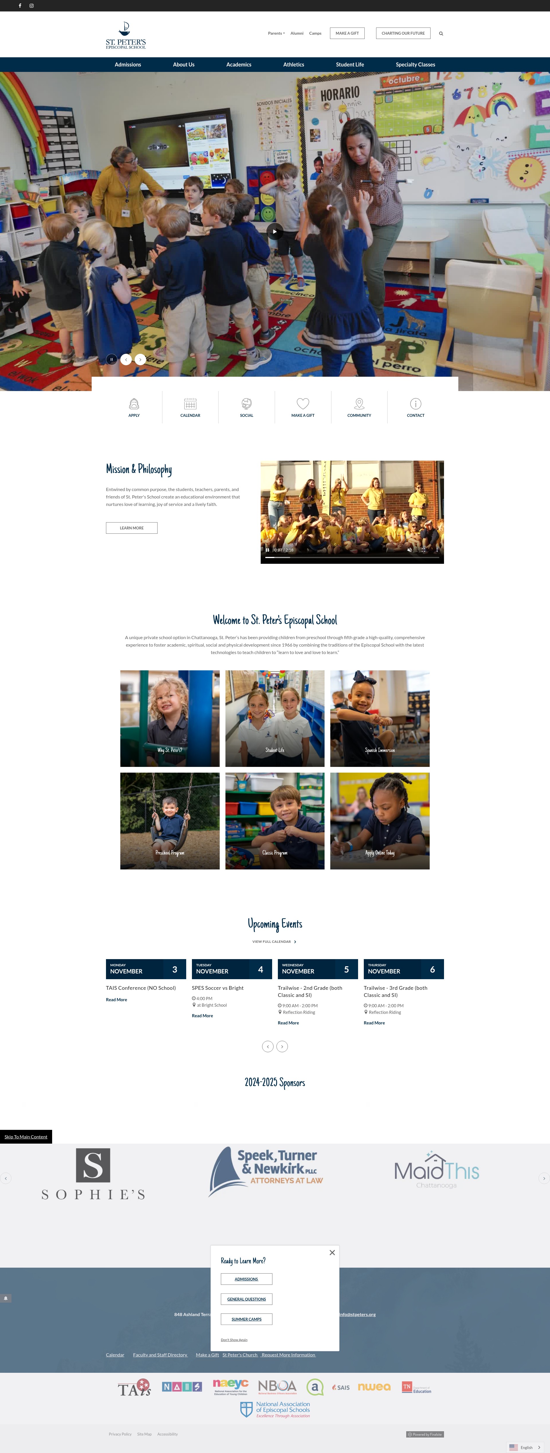 Screenshot of www.saintpetersschool.net