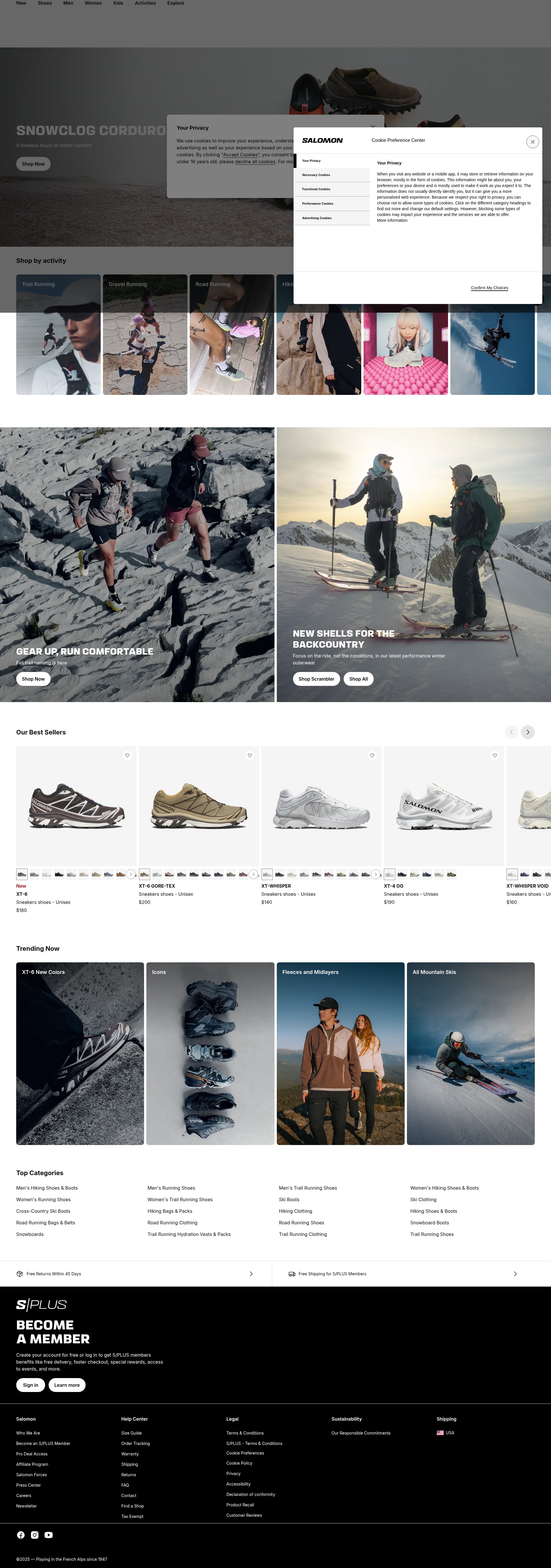 Screenshot of www.salomon.com