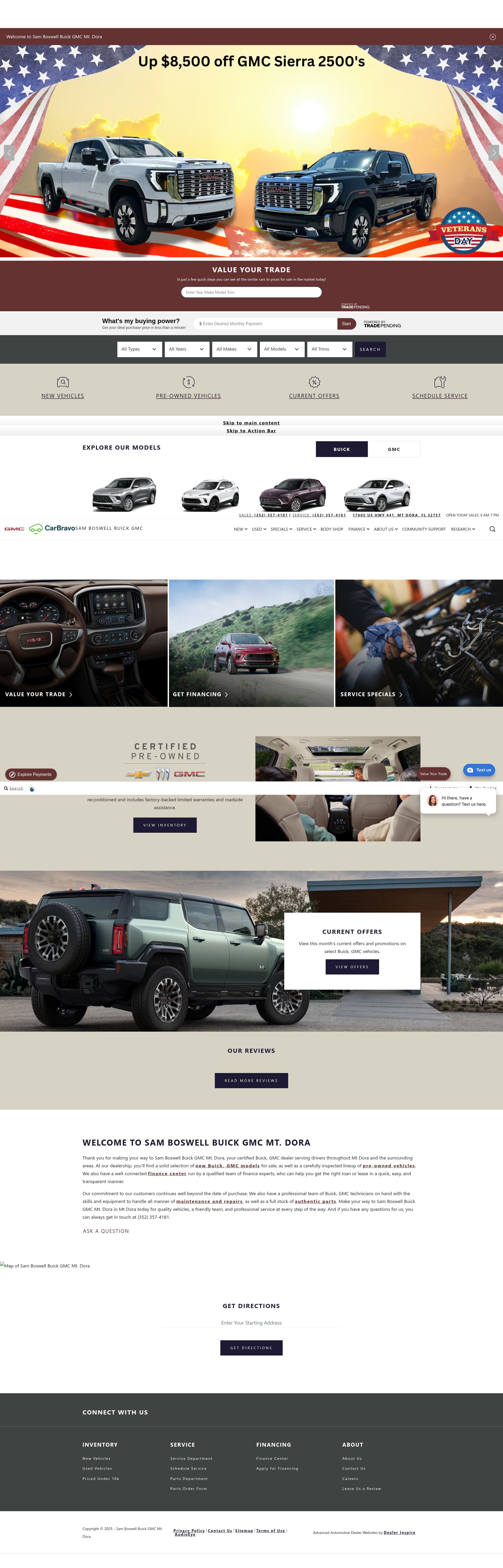 Screenshot of www.samboswellbuickgmcmtdora.com
