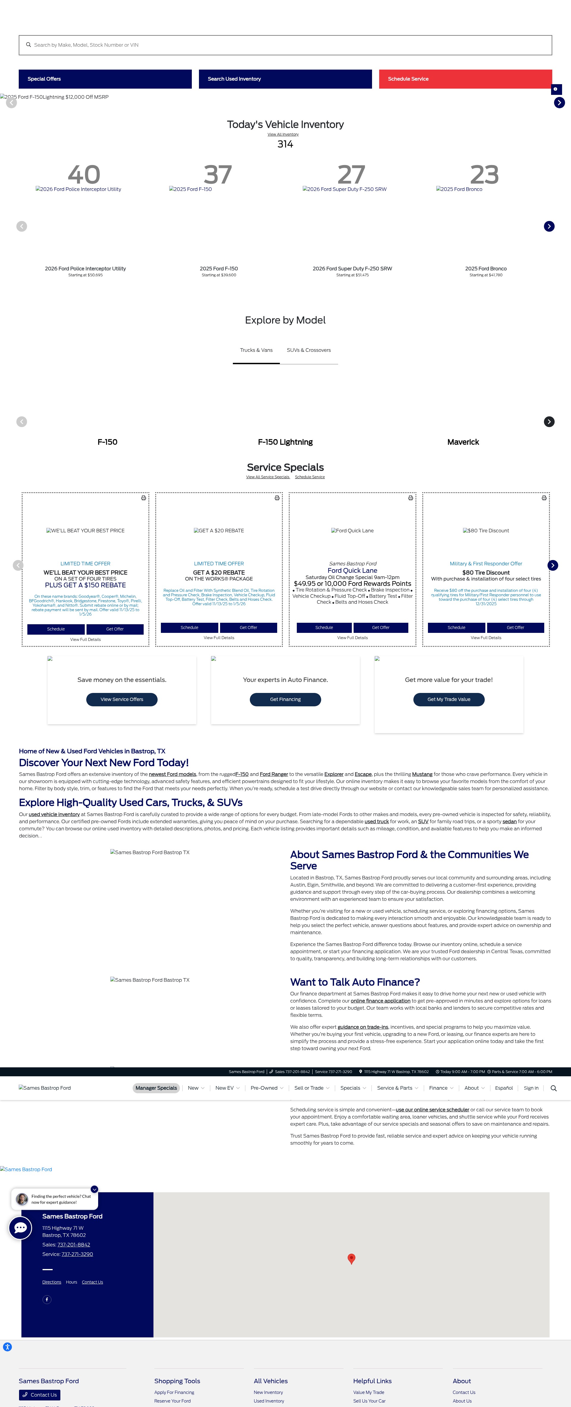 Screenshot of www.samesbastropford.com