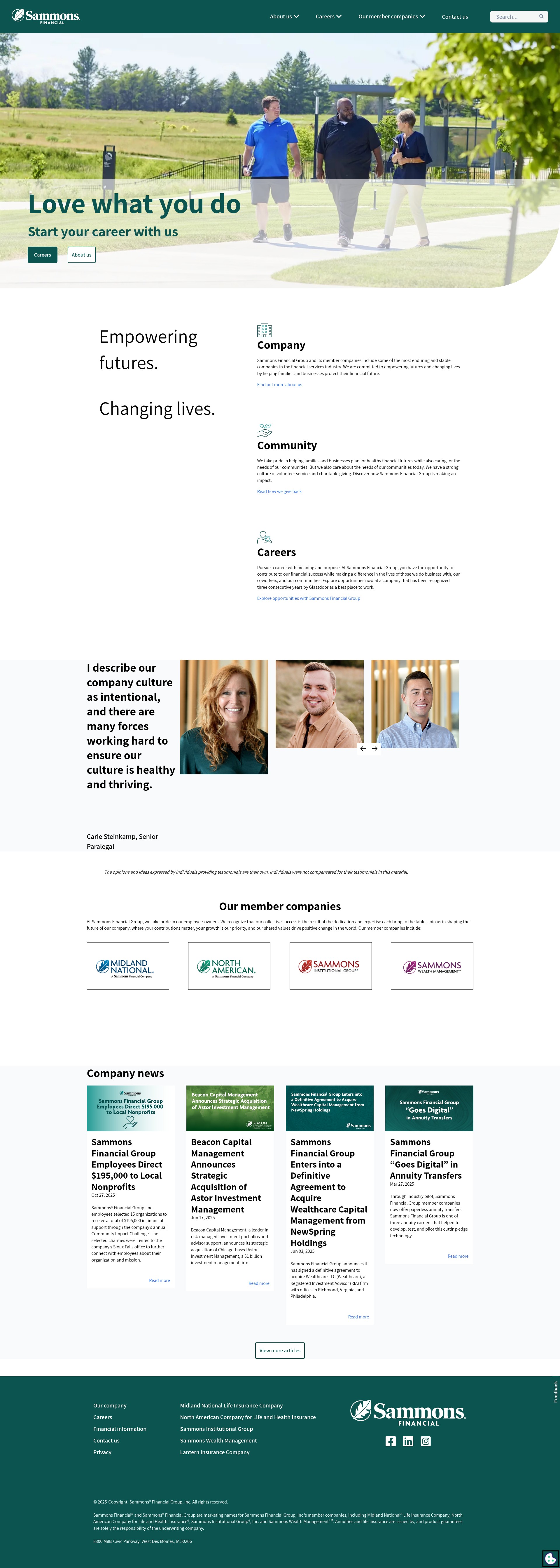 Screenshot of www.sammonsfinancialgroup.com