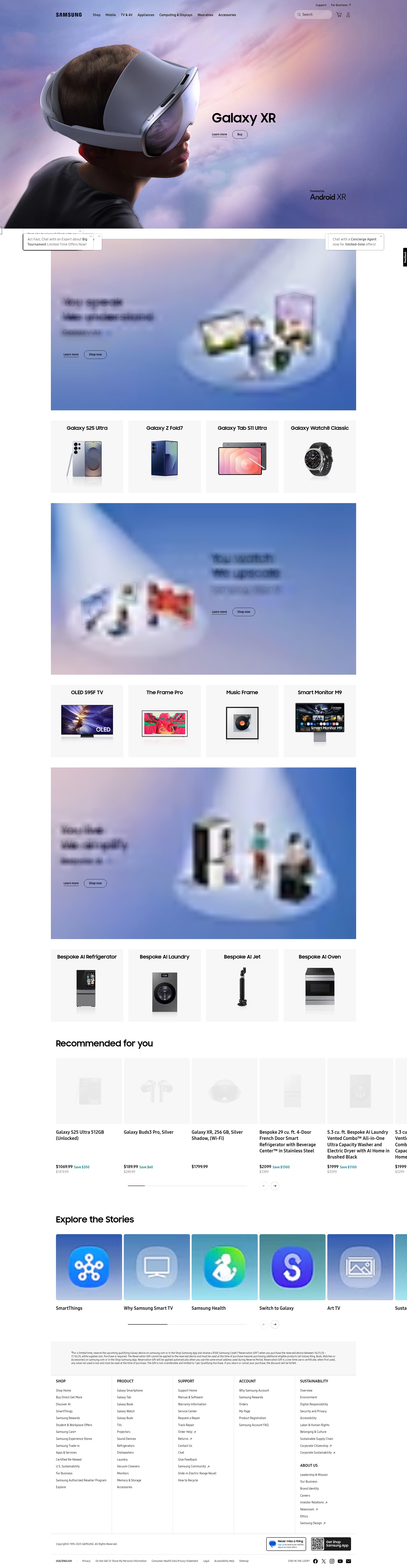 Screenshot of www.samsung.com