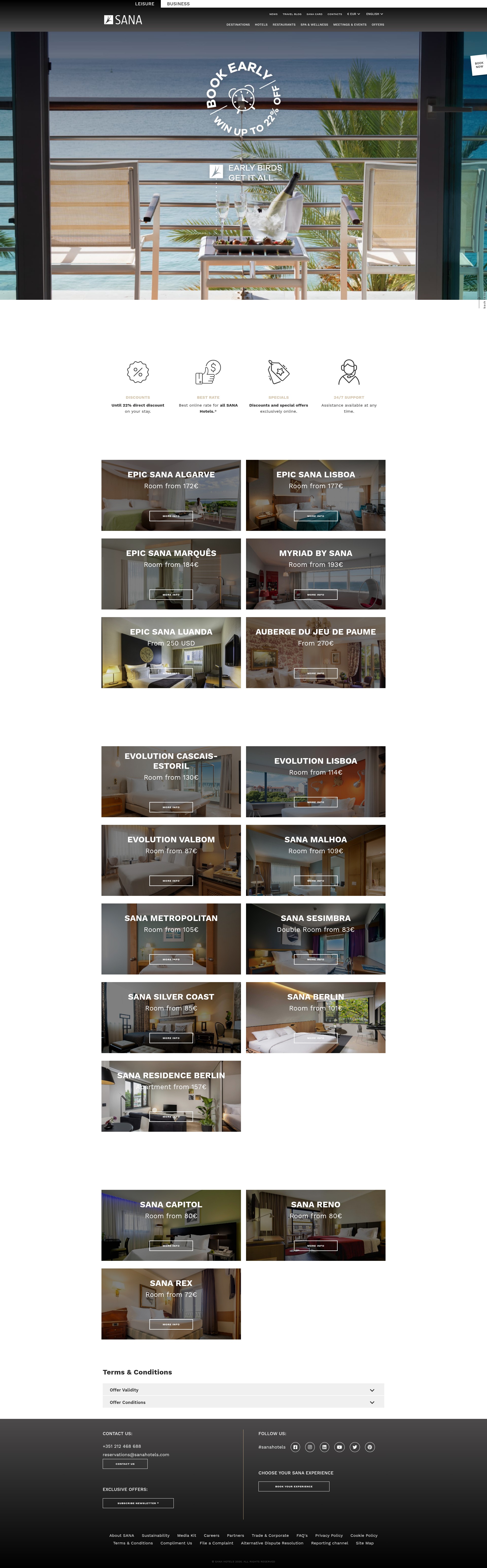 Screenshot of www.sanahotels.com