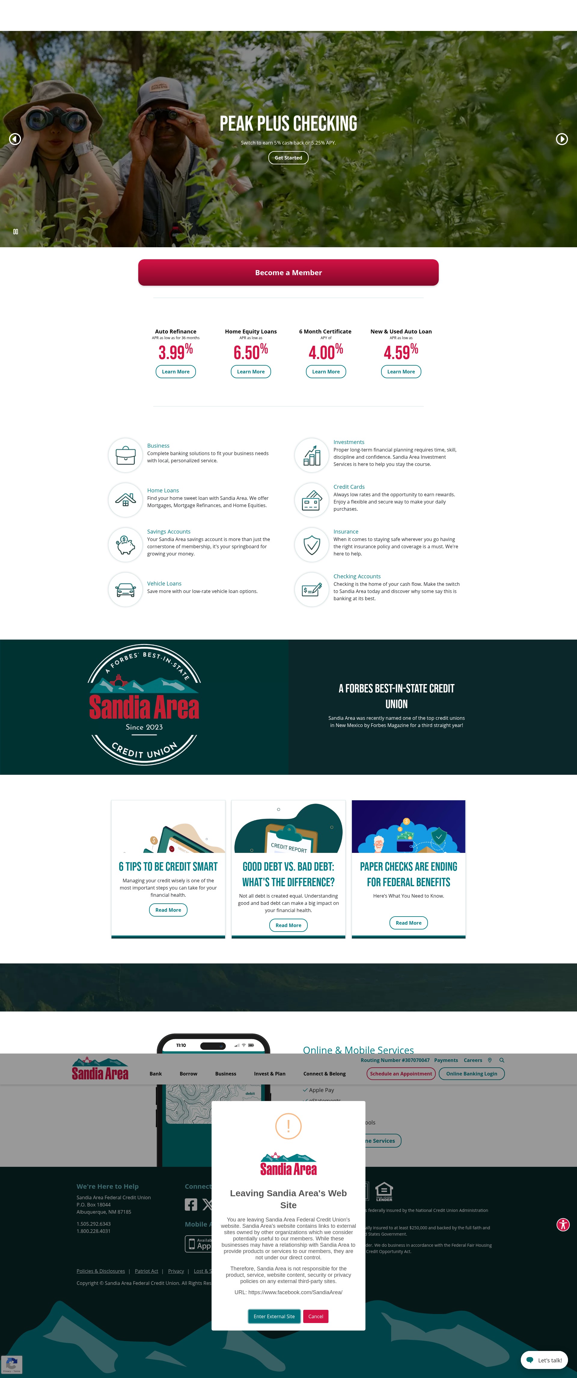 Screenshot of www.sandia.org