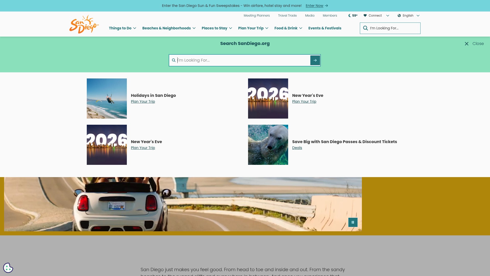 Screenshot of www.sandiego.org