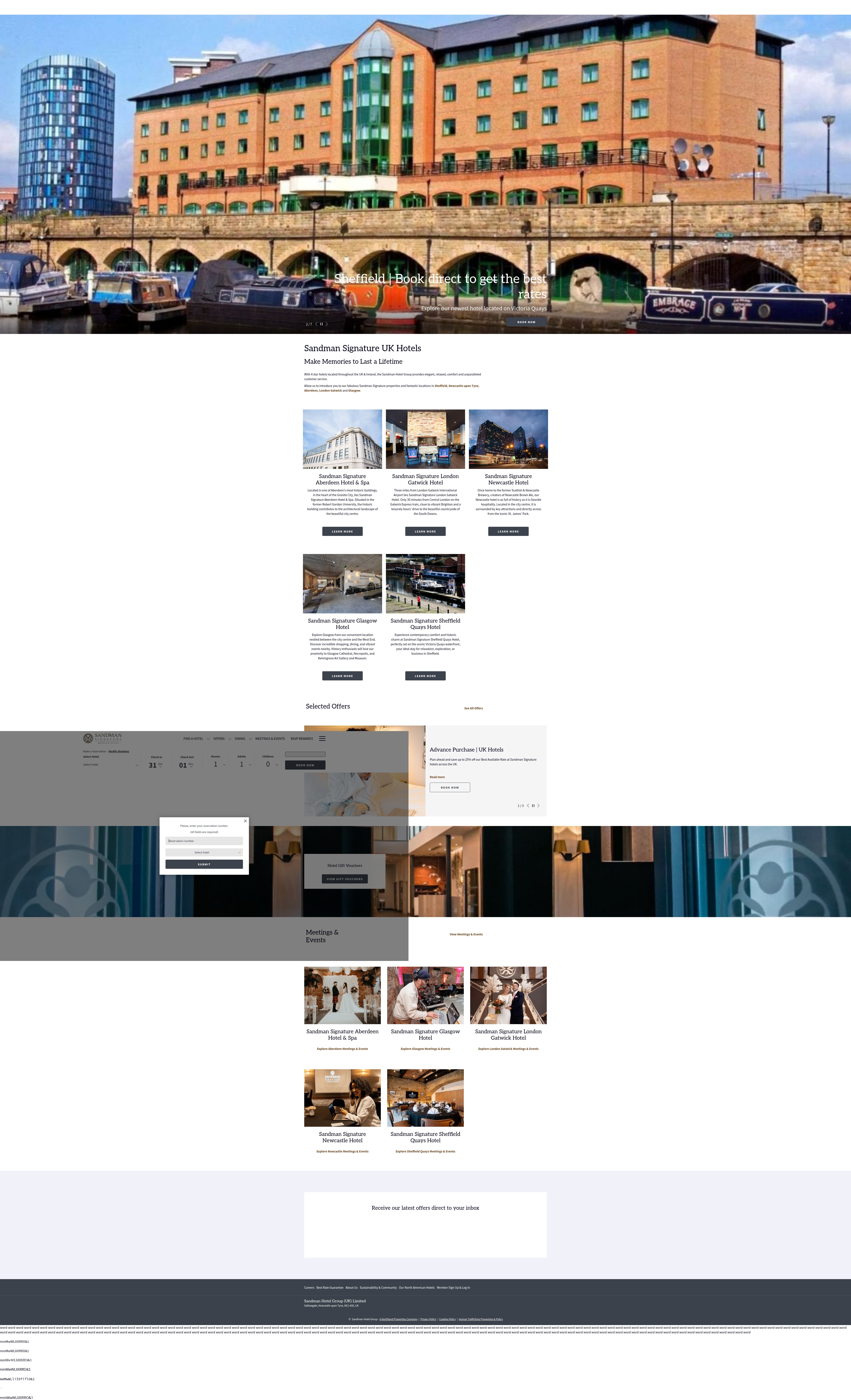 Screenshot of www.sandmansignature.co.uk