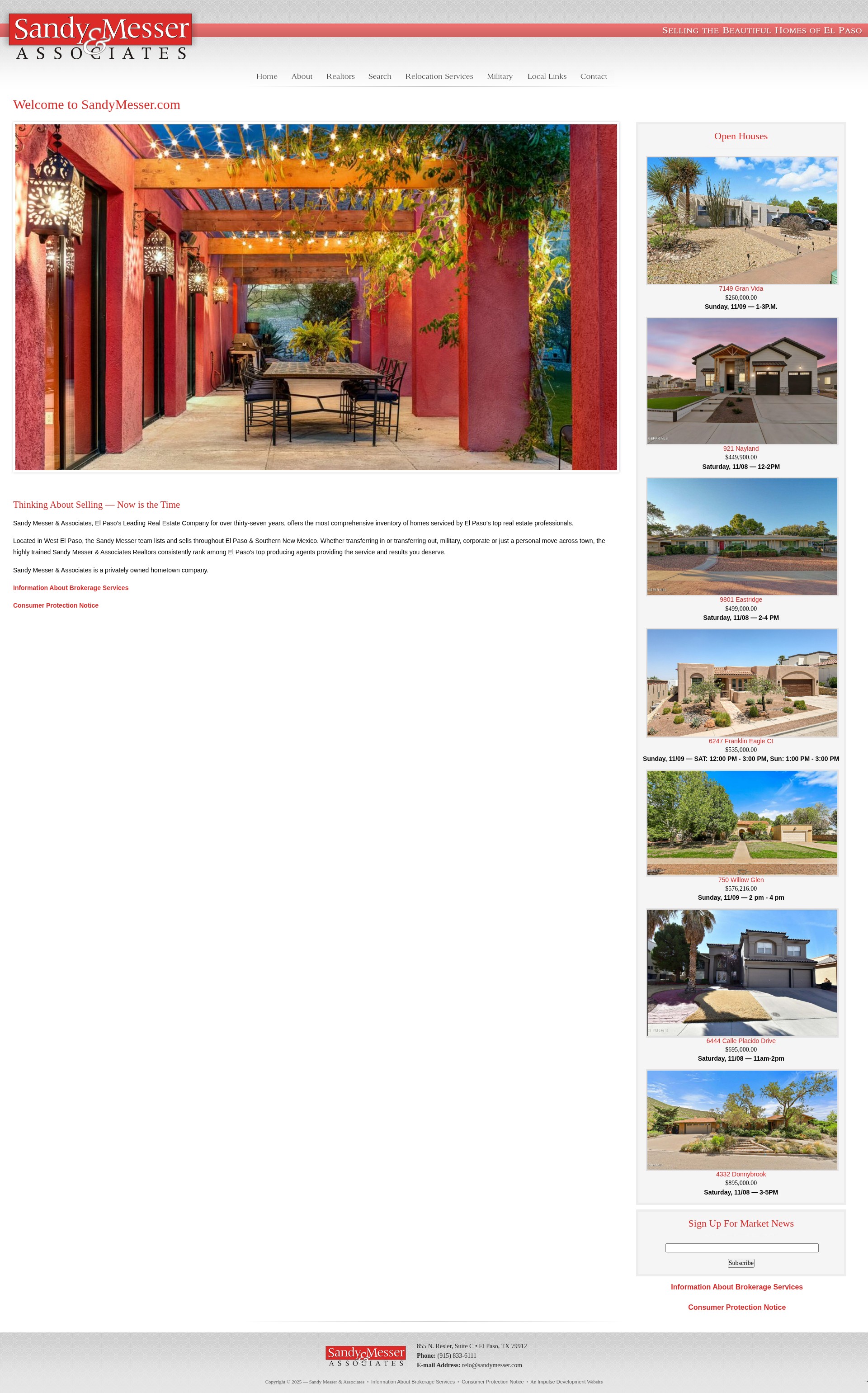 Screenshot of www.sandymesser.com