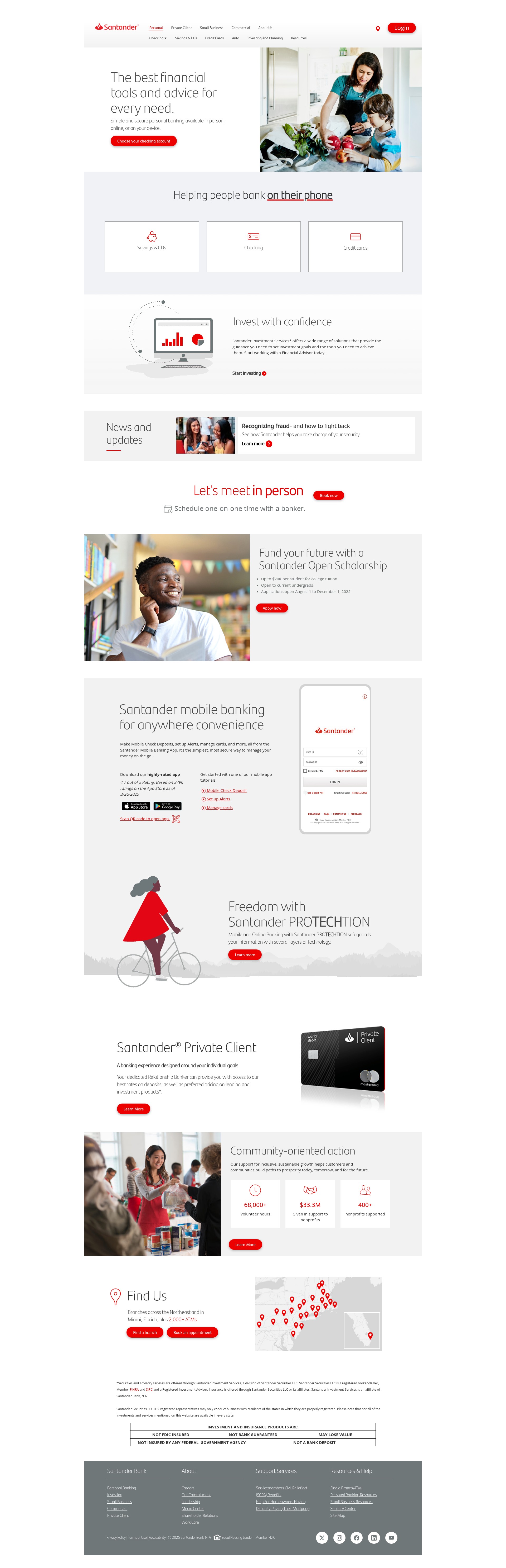 Screenshot of www.santanderbank.com
