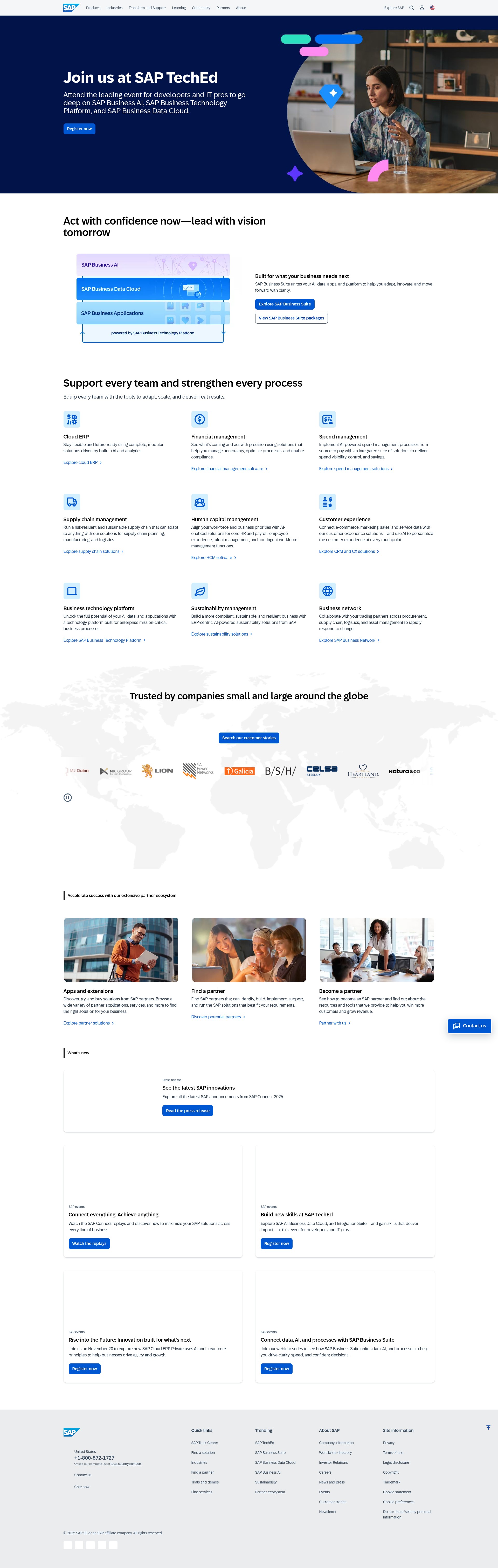 Screenshot of www.sap.com