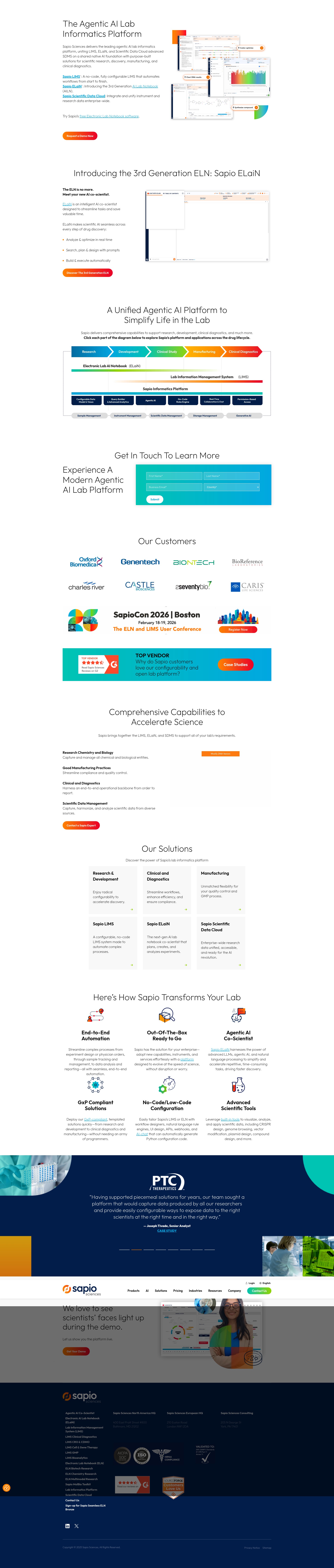 Screenshot of www.sapiosciences.com
