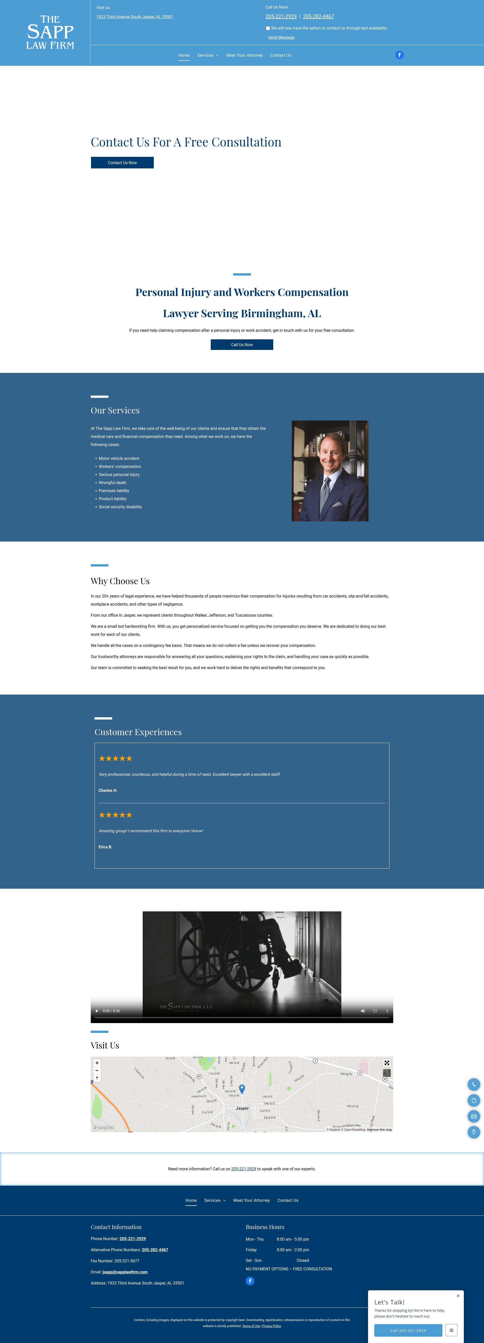 Screenshot of www.sapplawfirm.com