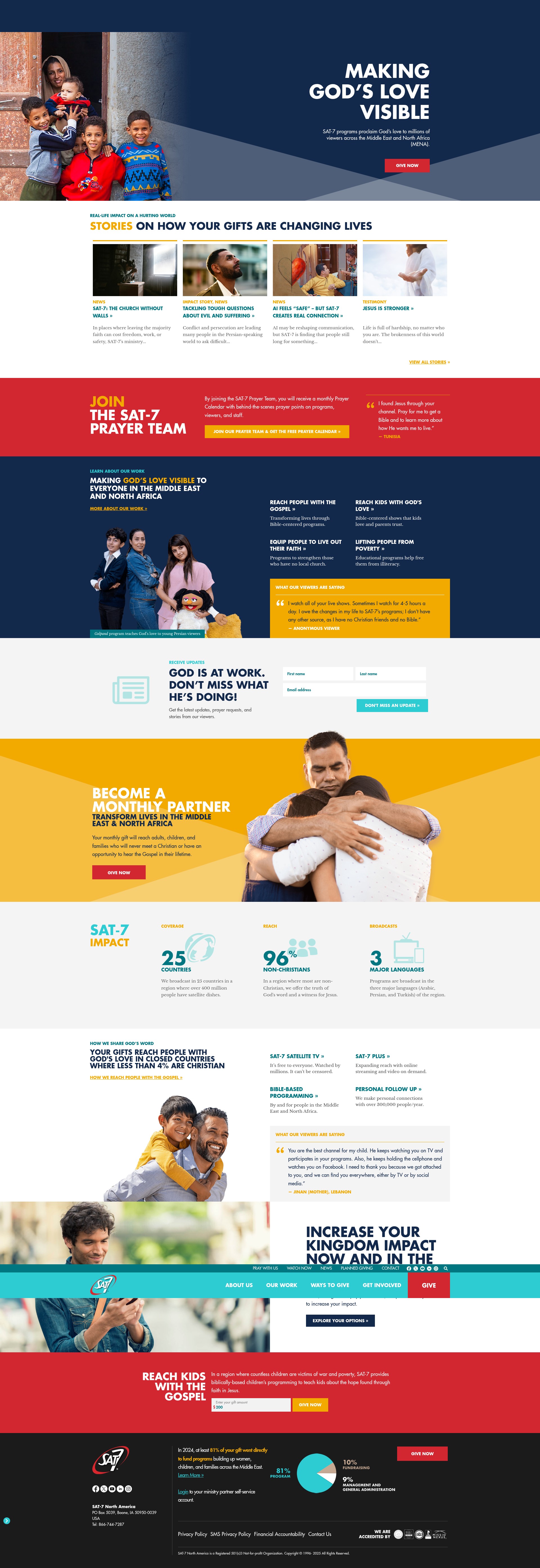 Screenshot of www.sat7usa.org