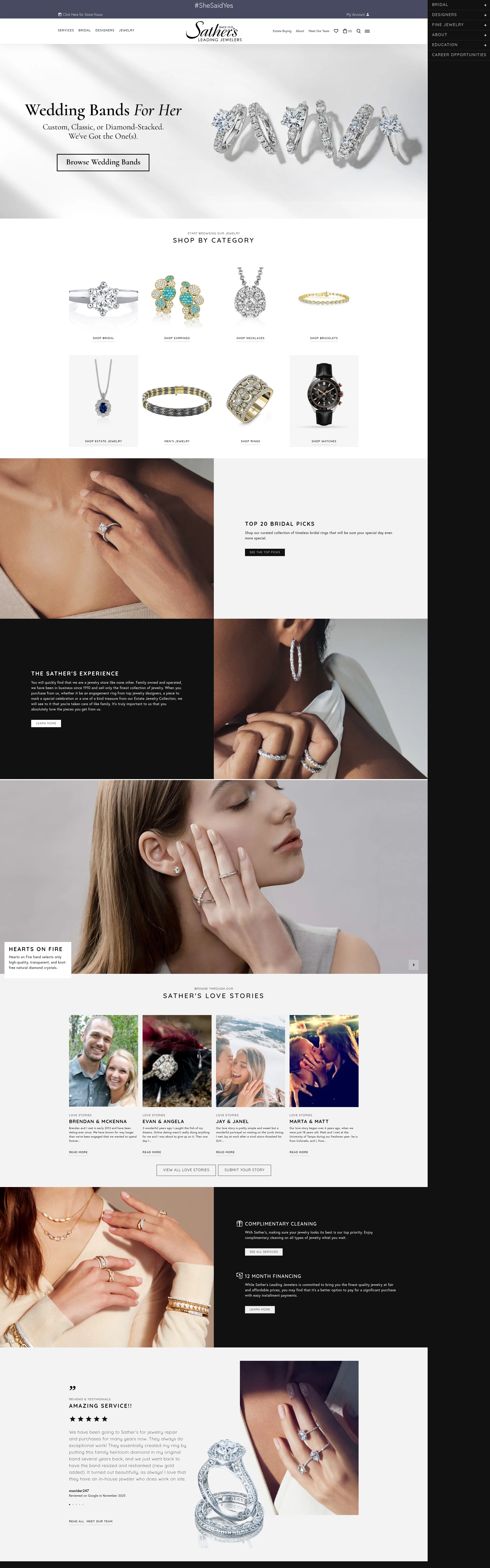 Screenshot of www.sathersjewelers.com