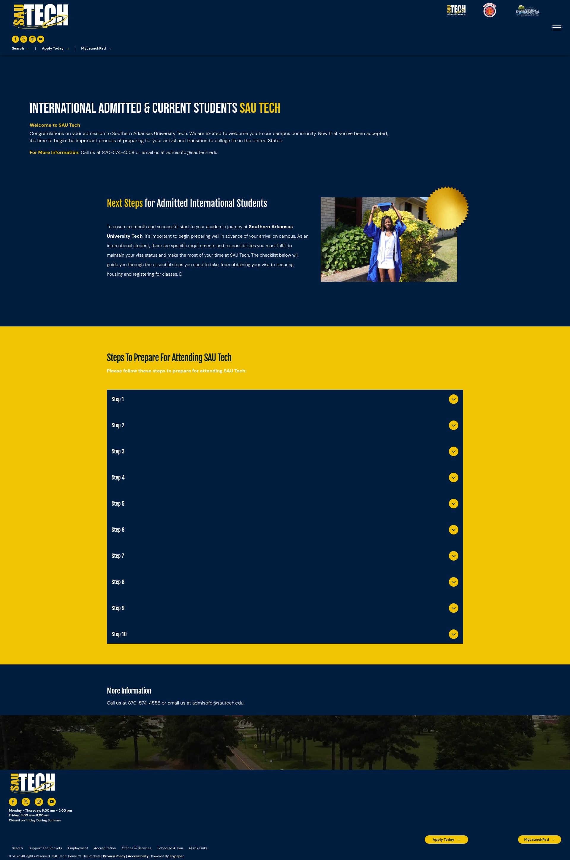 Screenshot of www.sautech.edu
