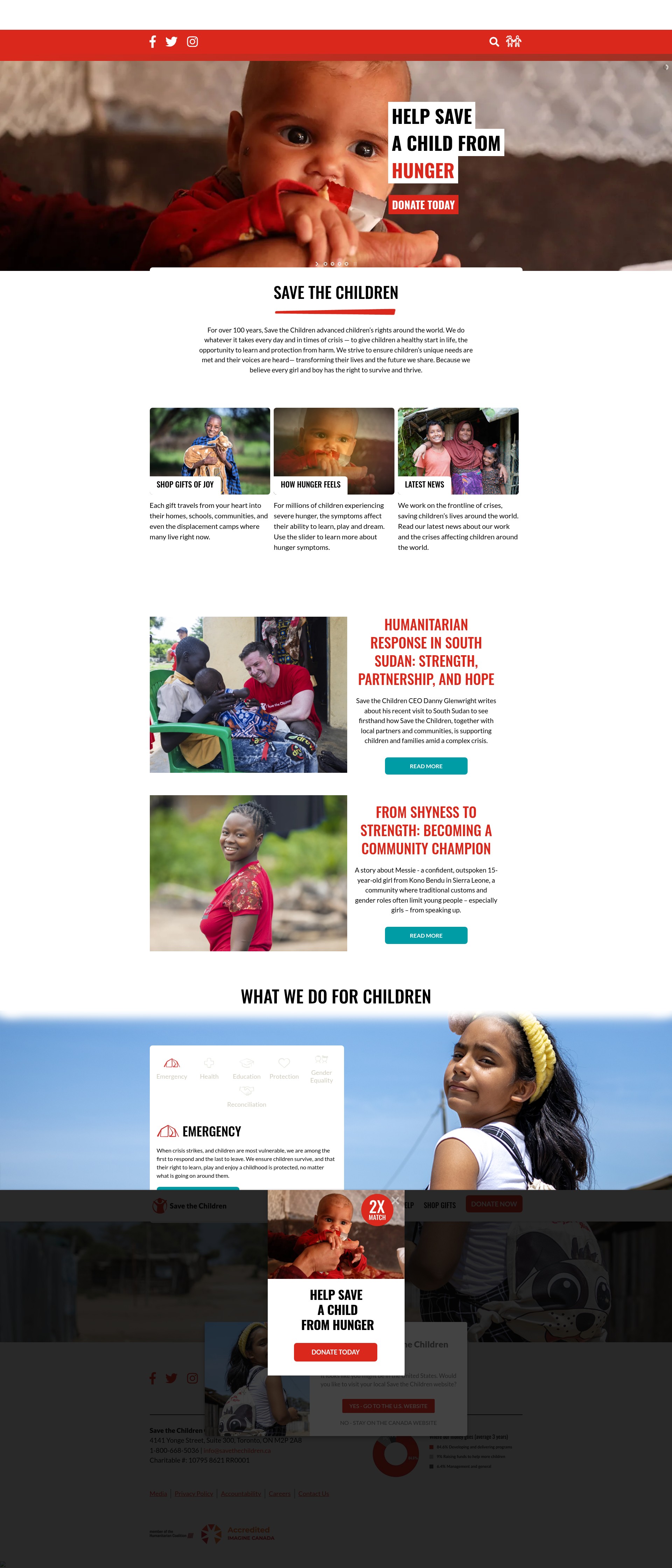 Screenshot of www.savethechildren.ca