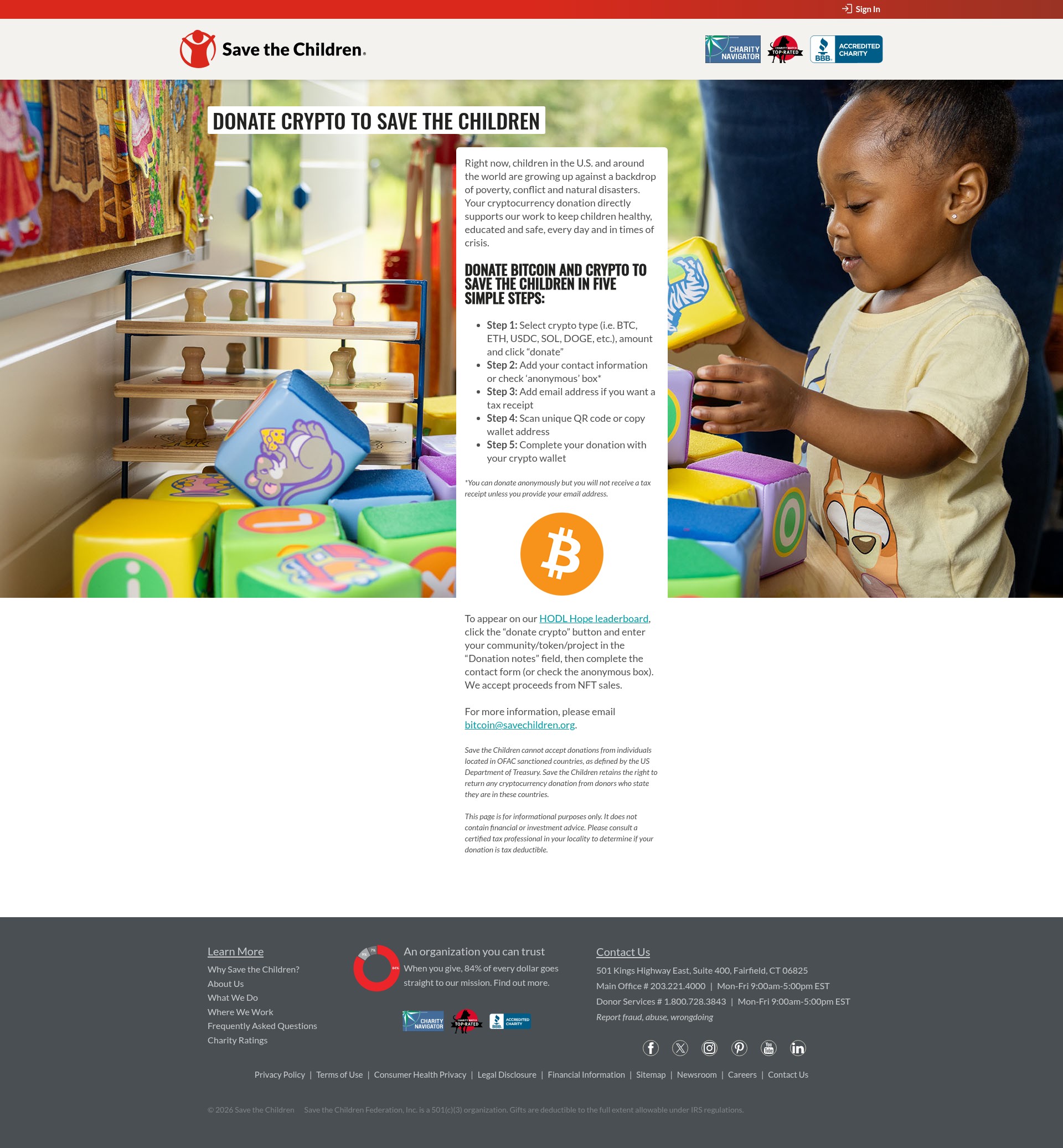 Screenshot of www.savethechildren.org