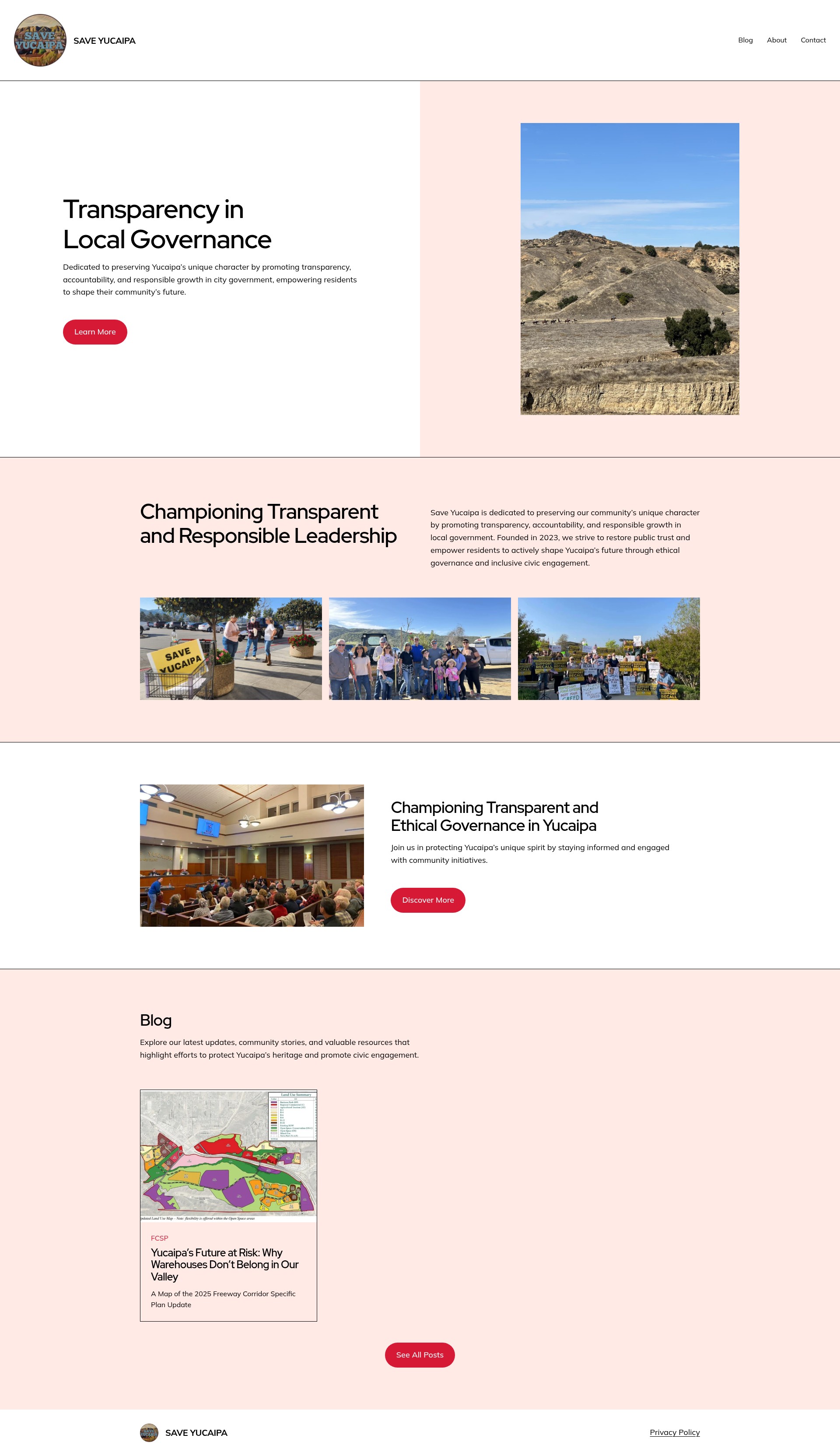 Screenshot of www.saveyucaipa.com