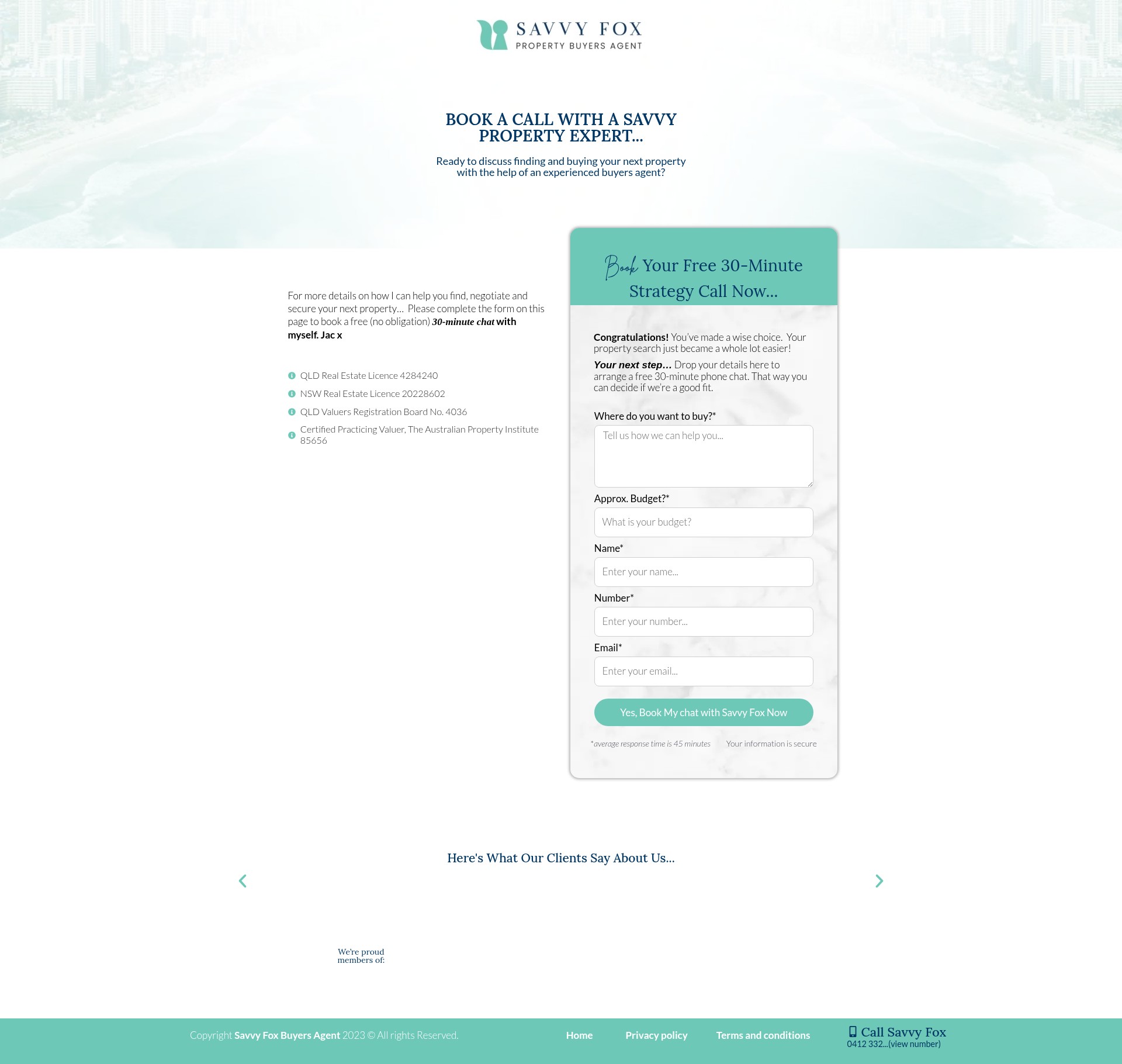 Screenshot of www.savvyfox.com.au