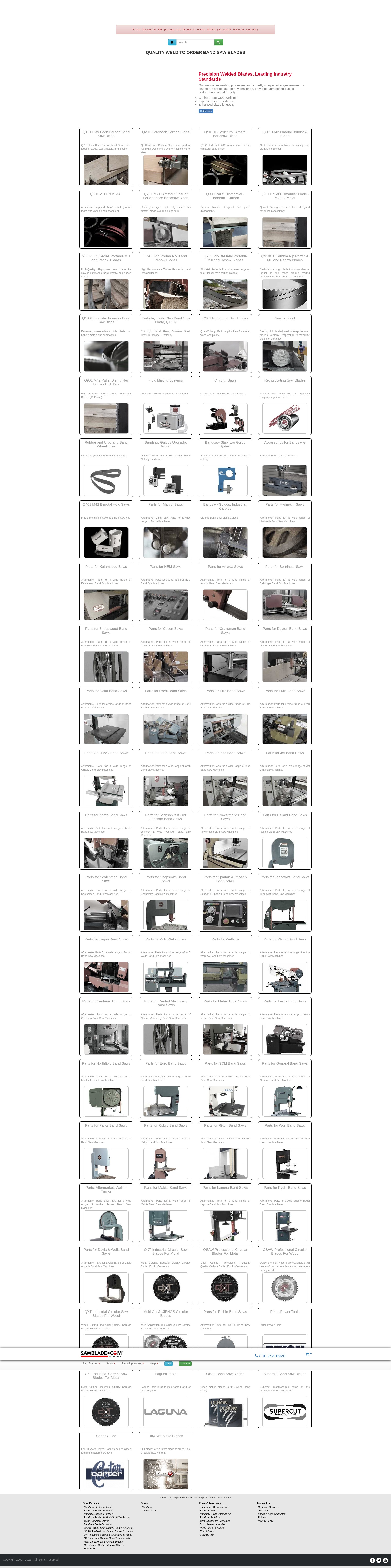 Screenshot of www.sawblade.com