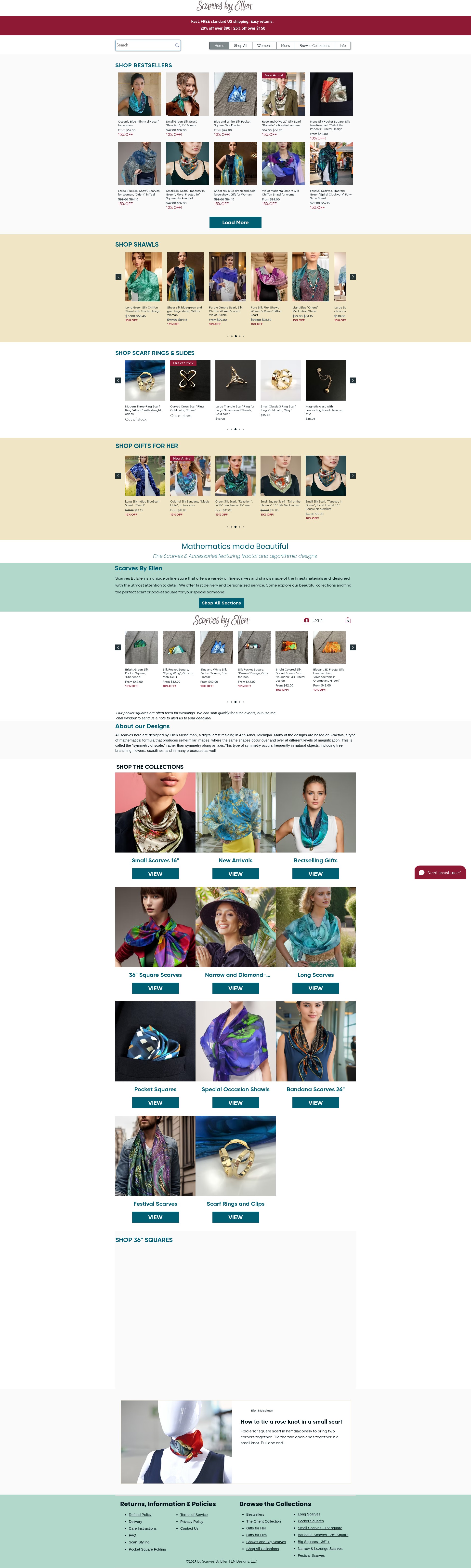 Screenshot of www.scarvesbyellen.com