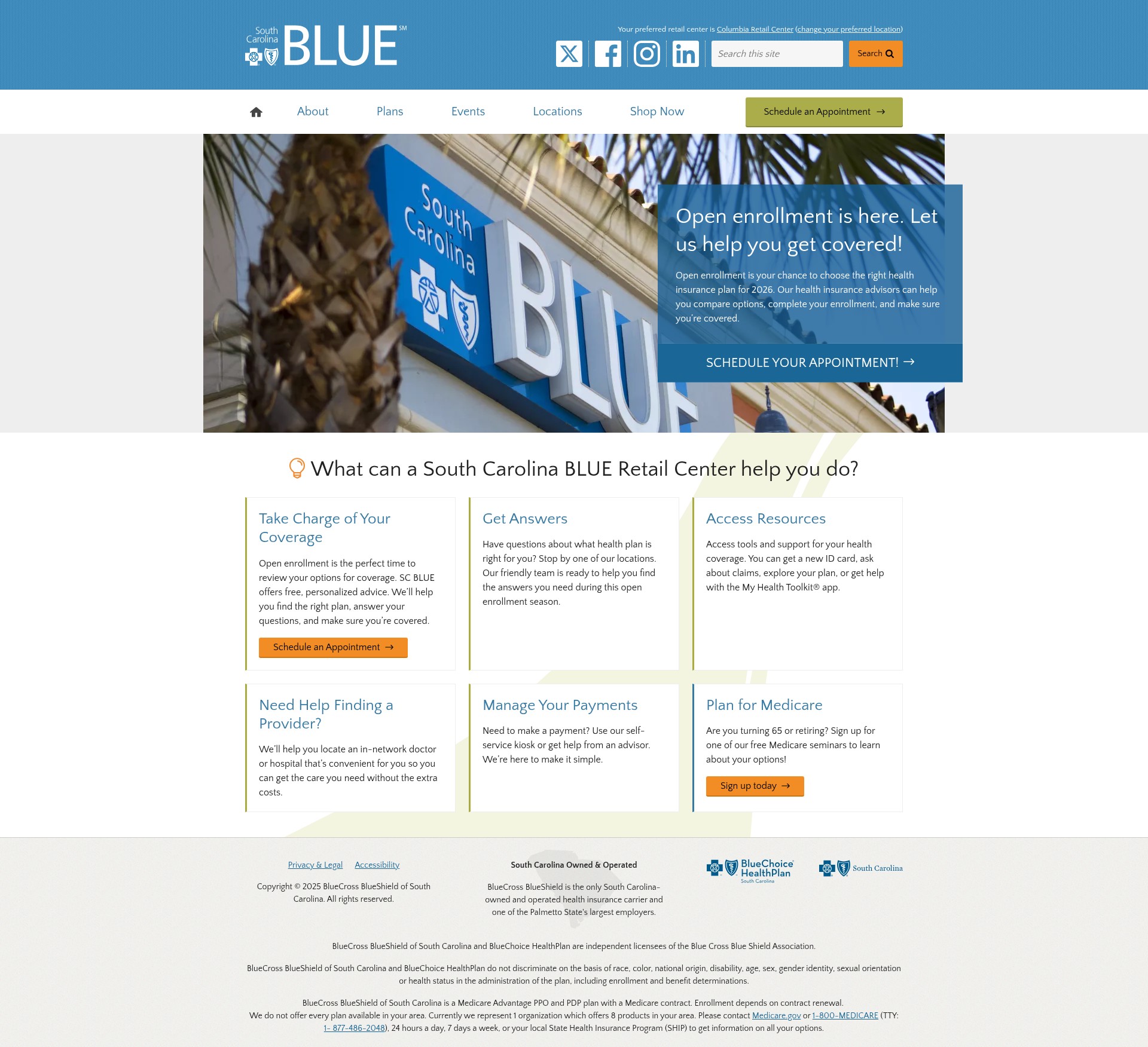 Screenshot of www.scblueretailcenters.com