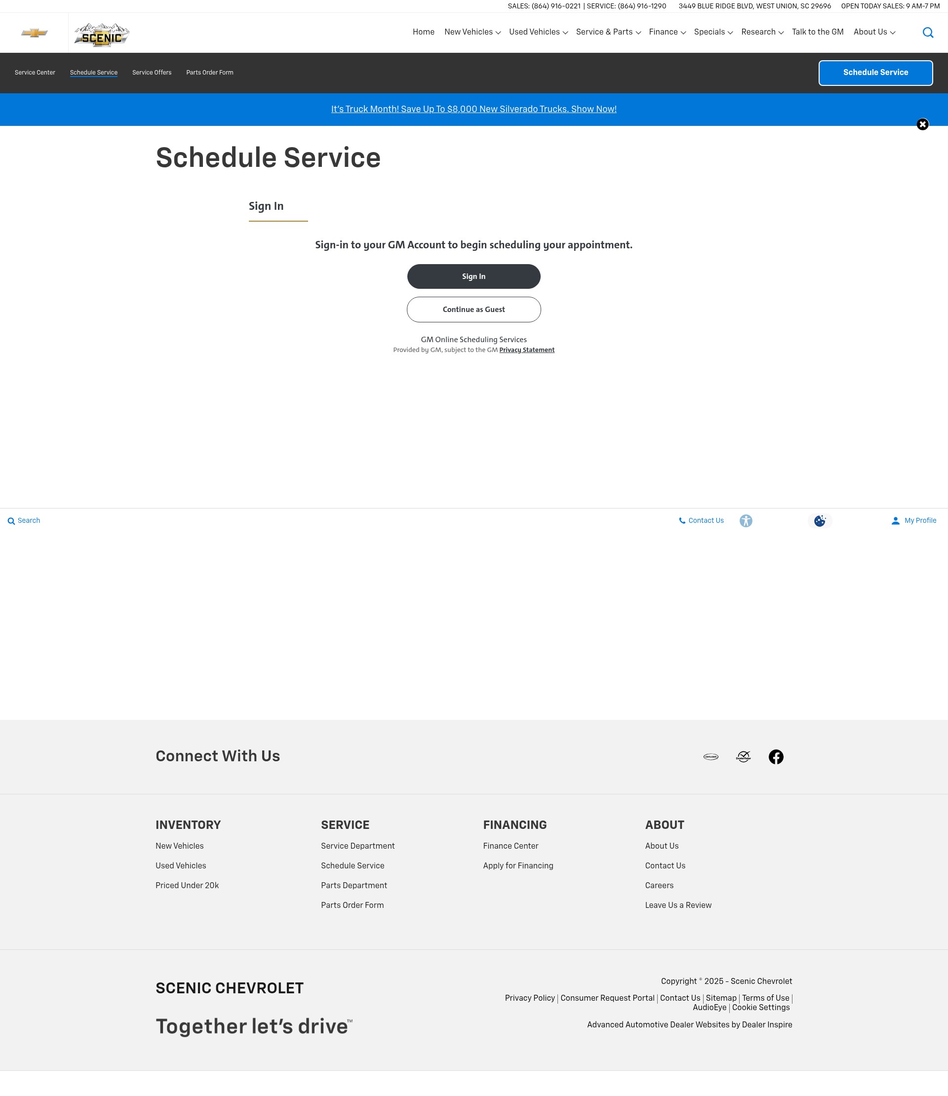 Screenshot of www.scenicchevrolet.com