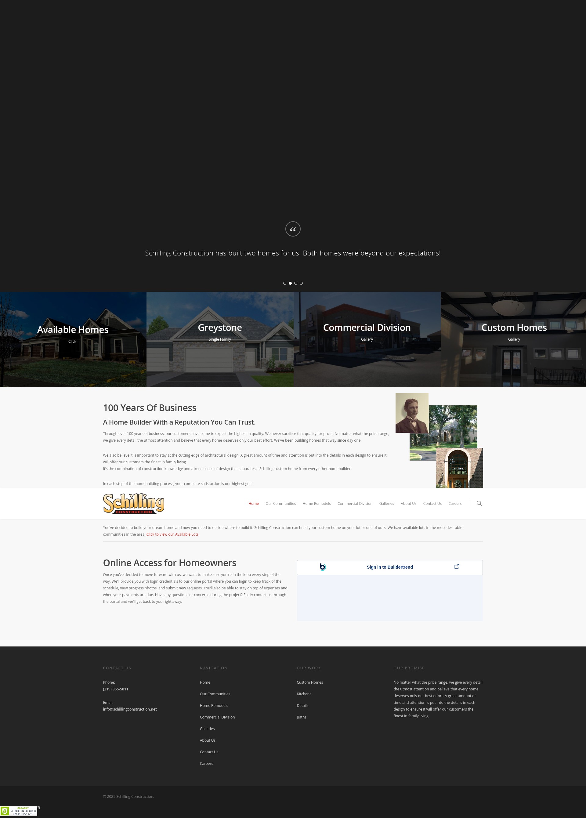 Screenshot of www.schillingconstruction.net