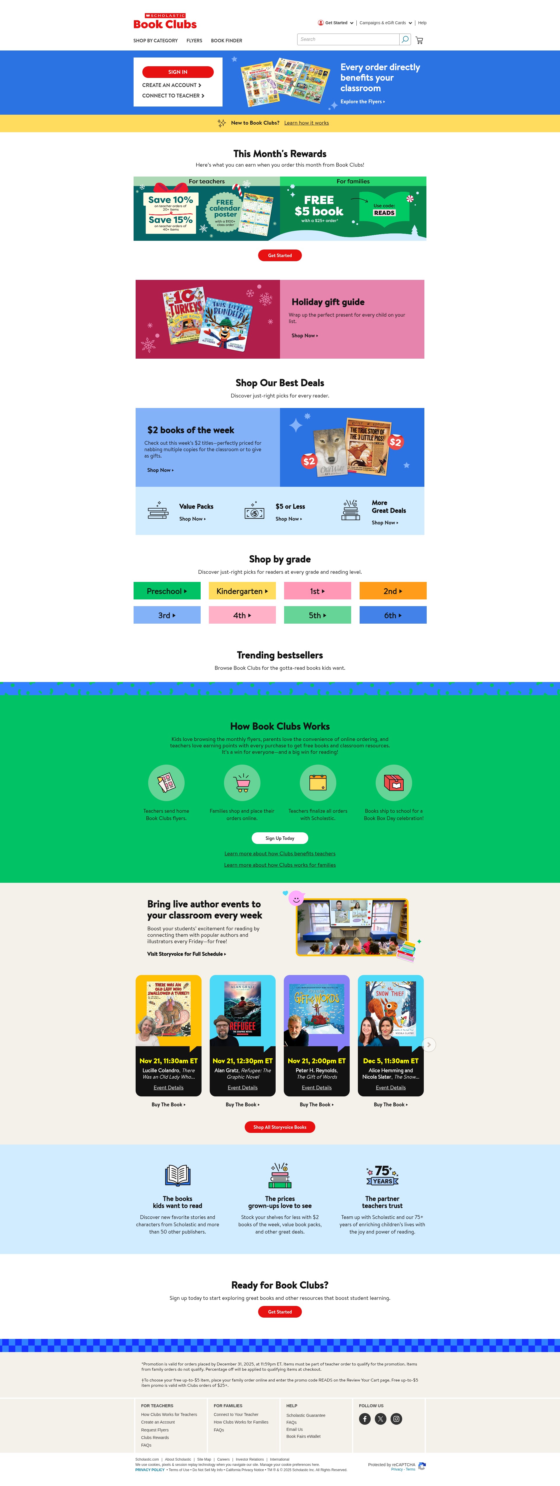 Screenshot of www.scholastic.com