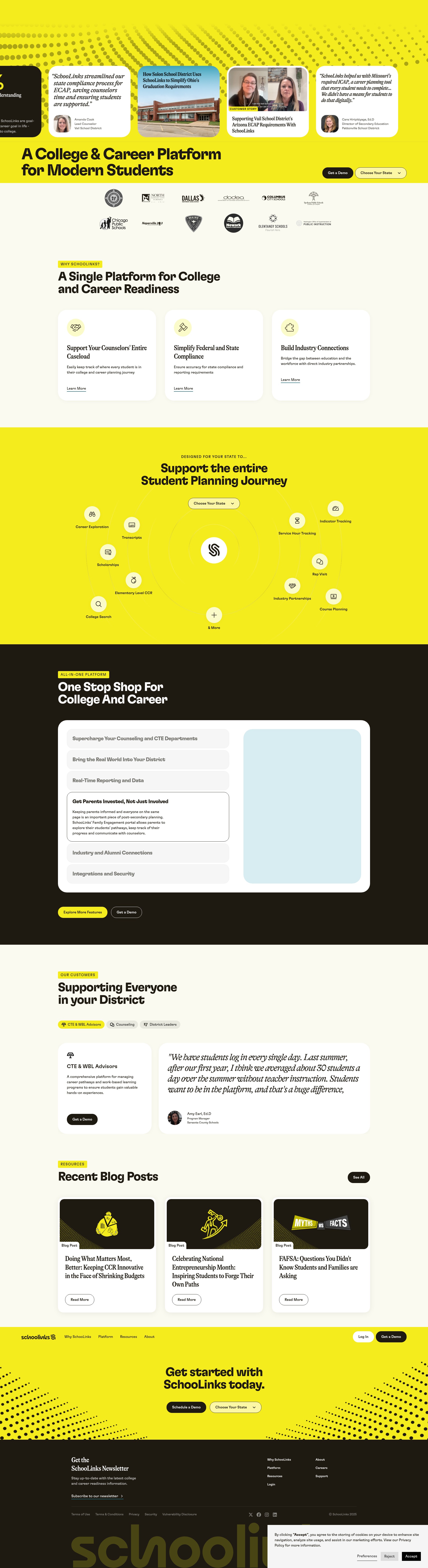 Screenshot of www.schoolinks.com