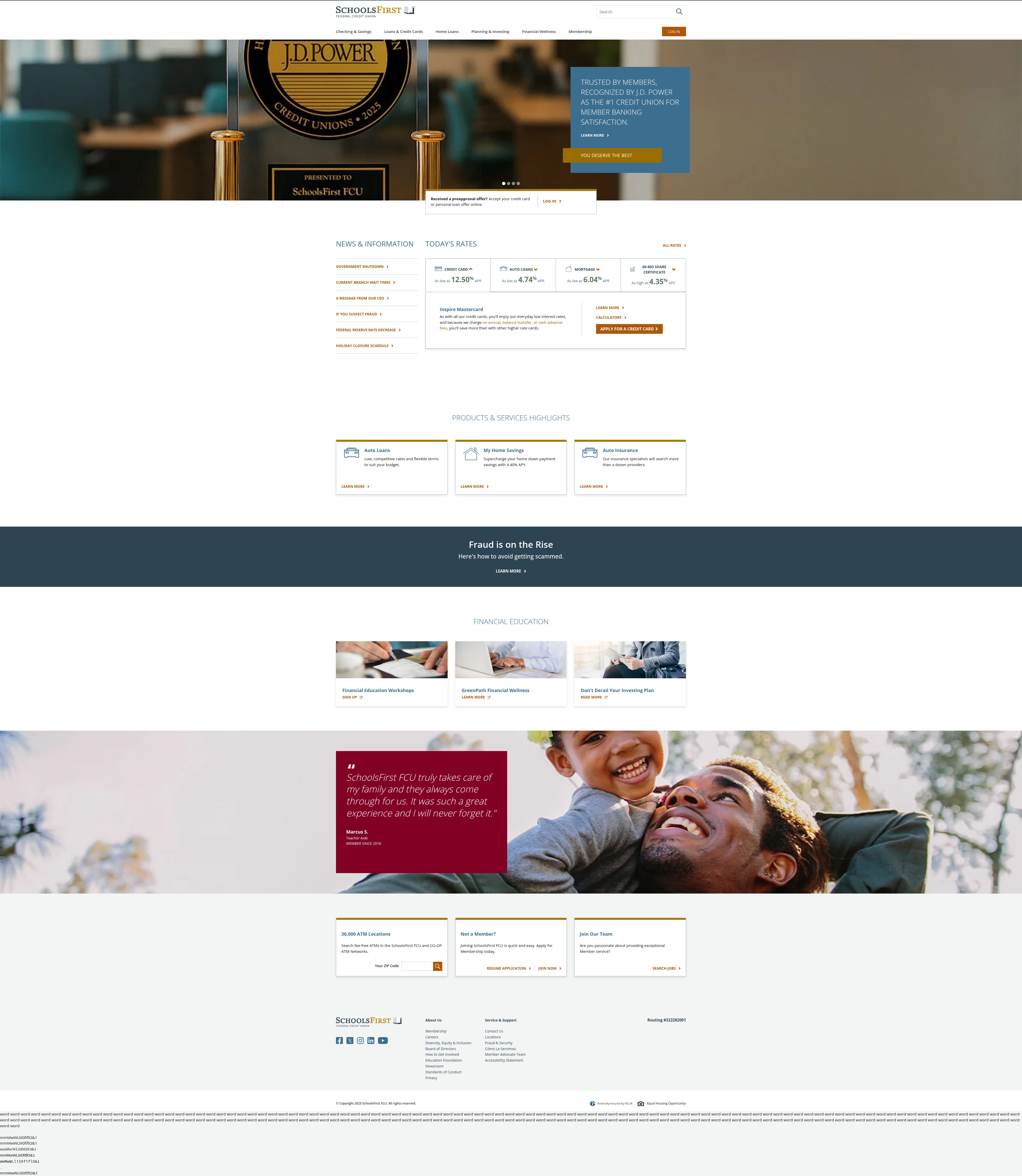 Screenshot of www.schoolsfirstfcu.org