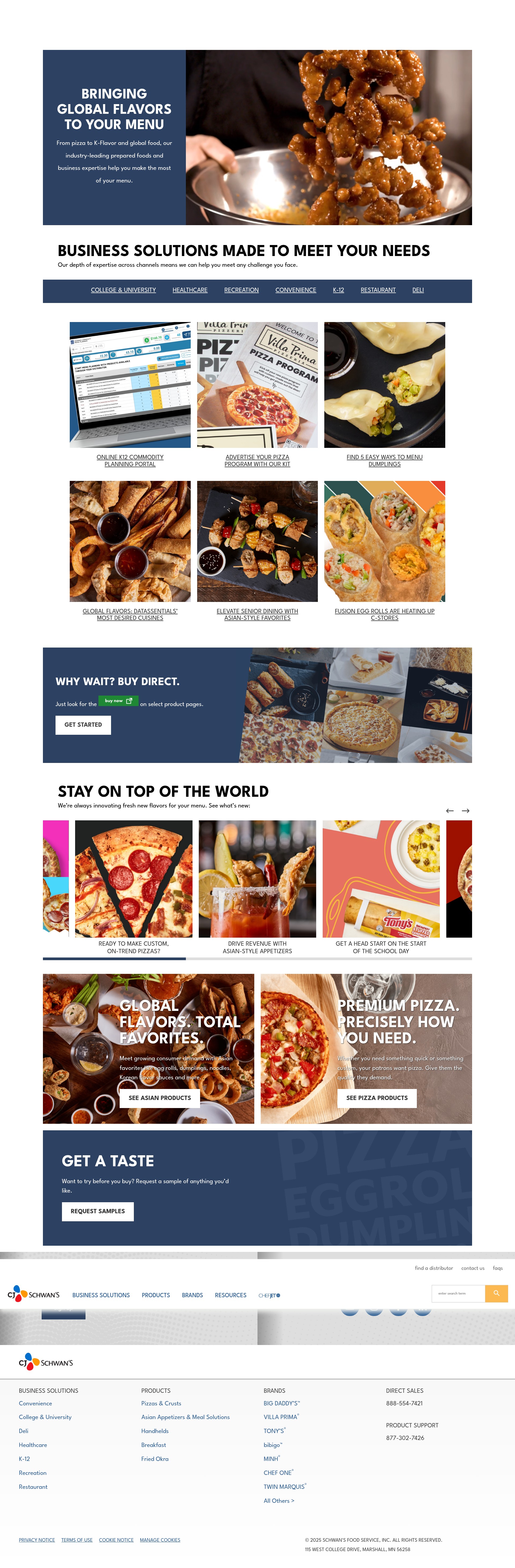 Screenshot of www.schwansfoodservice.com