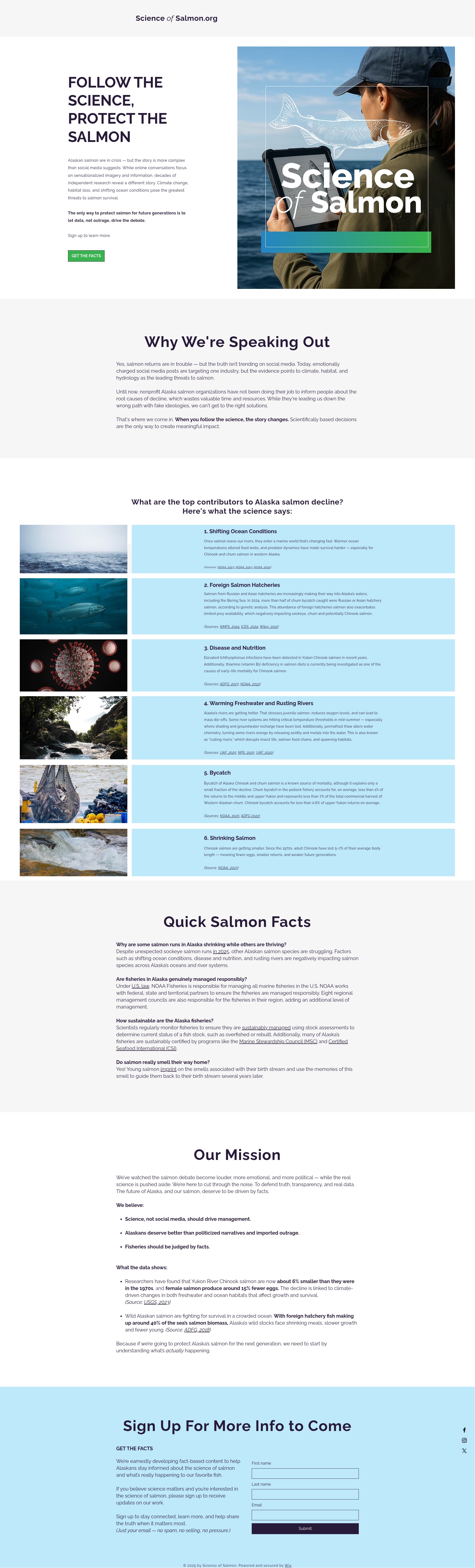 Screenshot of www.scienceofsalmon.org