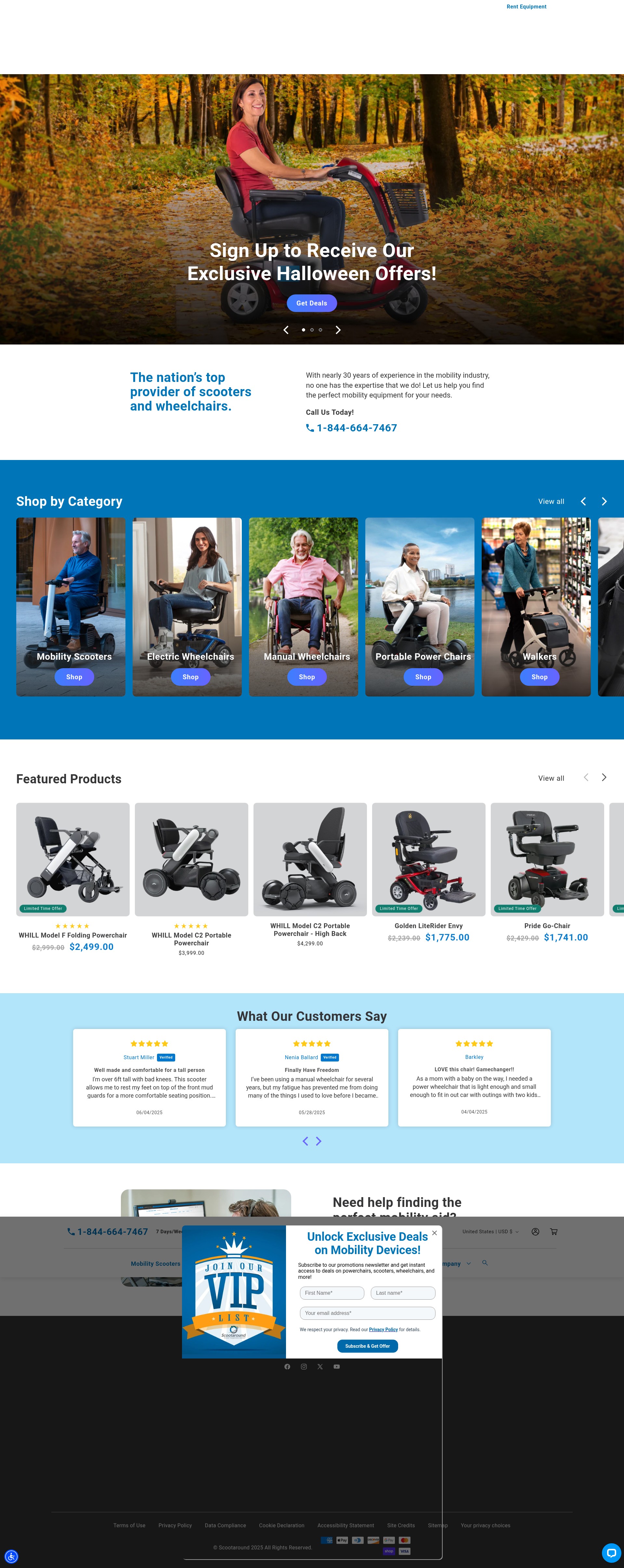 Screenshot of www.scootaroundstore.com