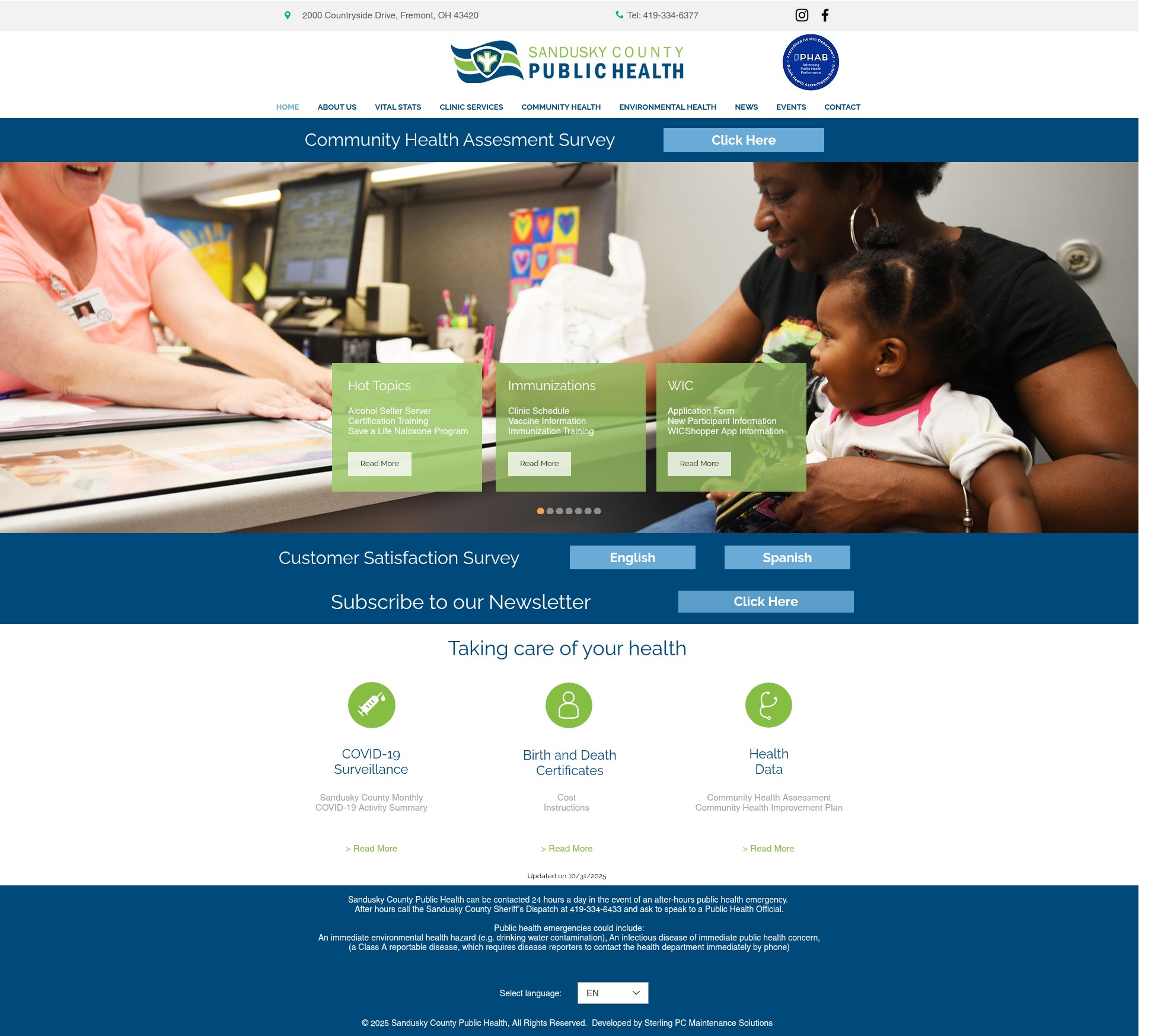 Screenshot of www.scpublichealth.com