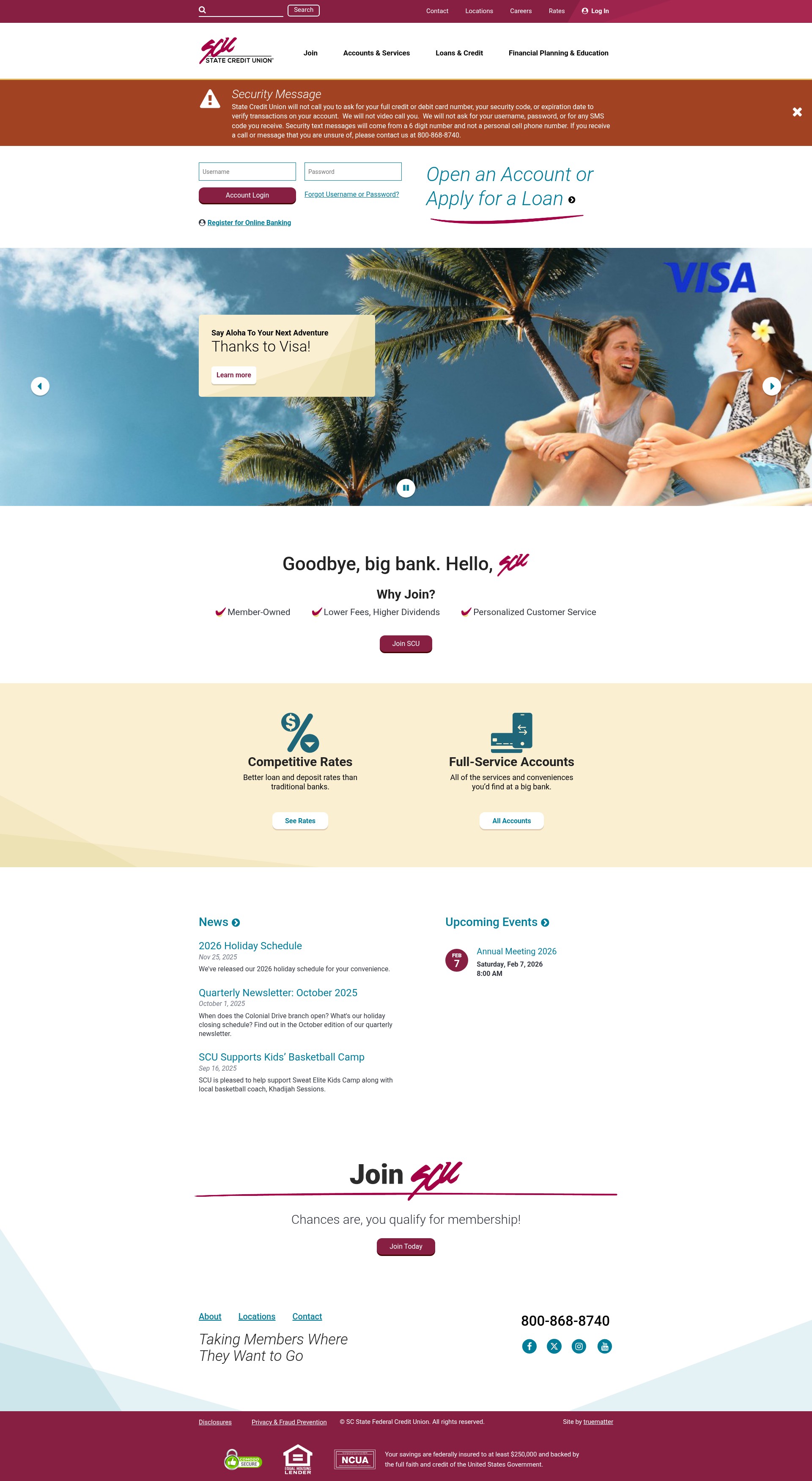 Screenshot of www.scscu.com