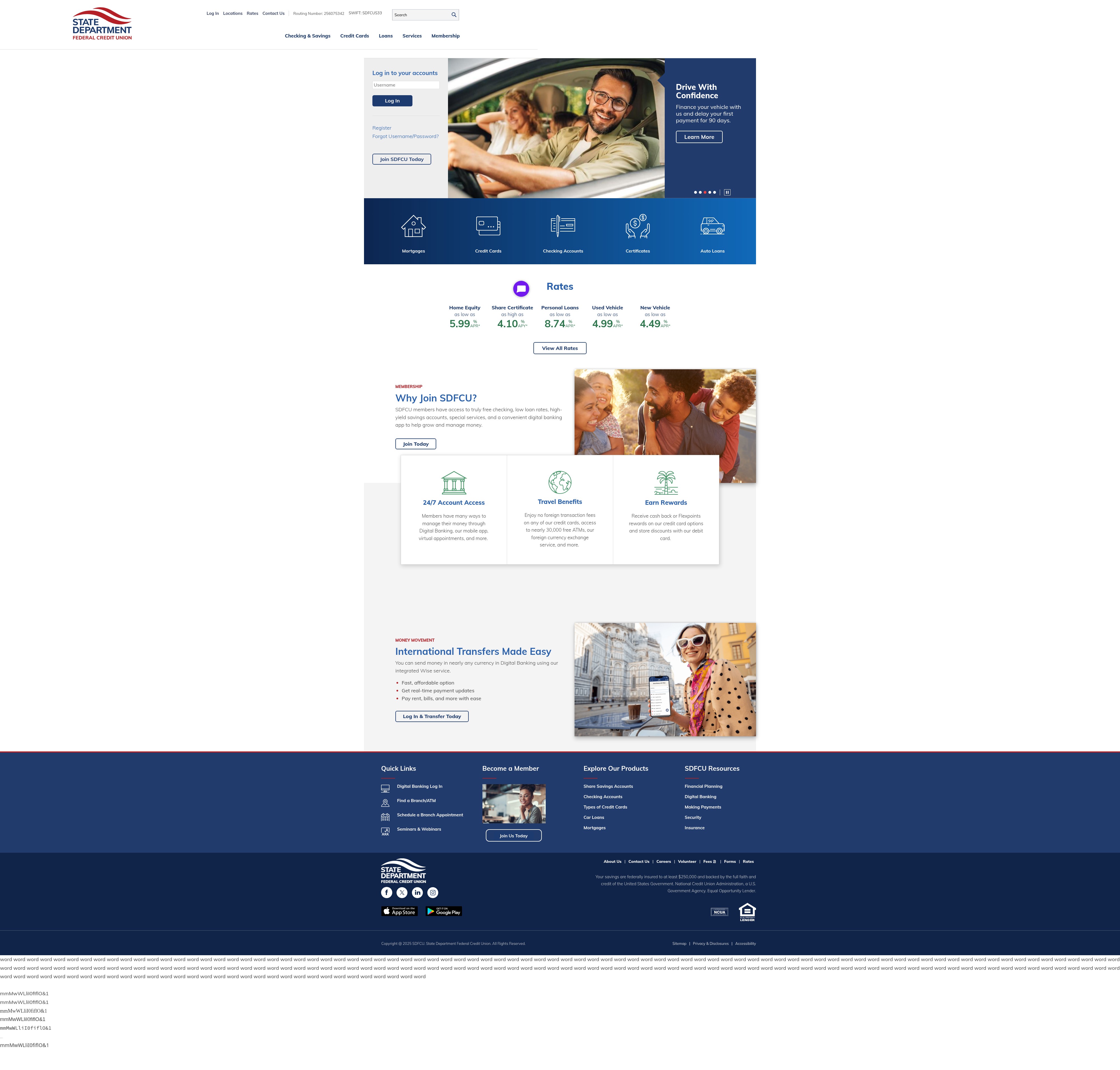 Screenshot of www.sdfcu.org