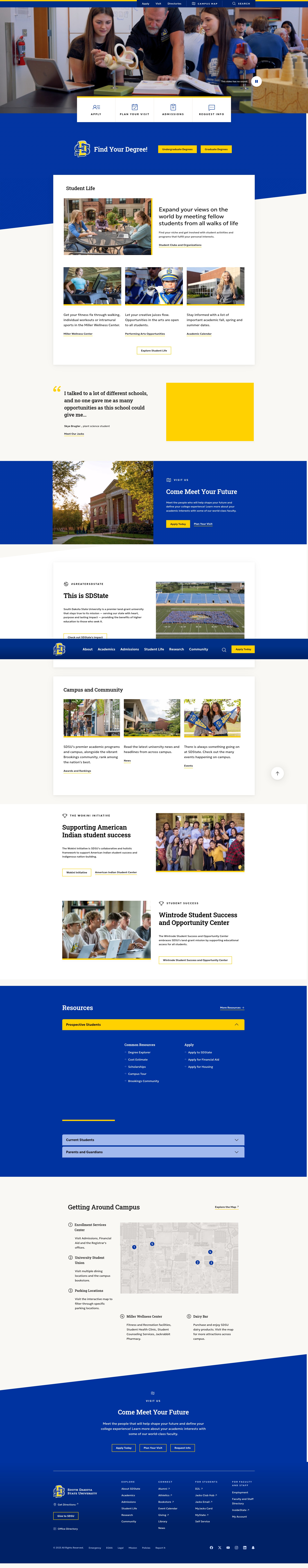 Screenshot of www.sdstate.edu
