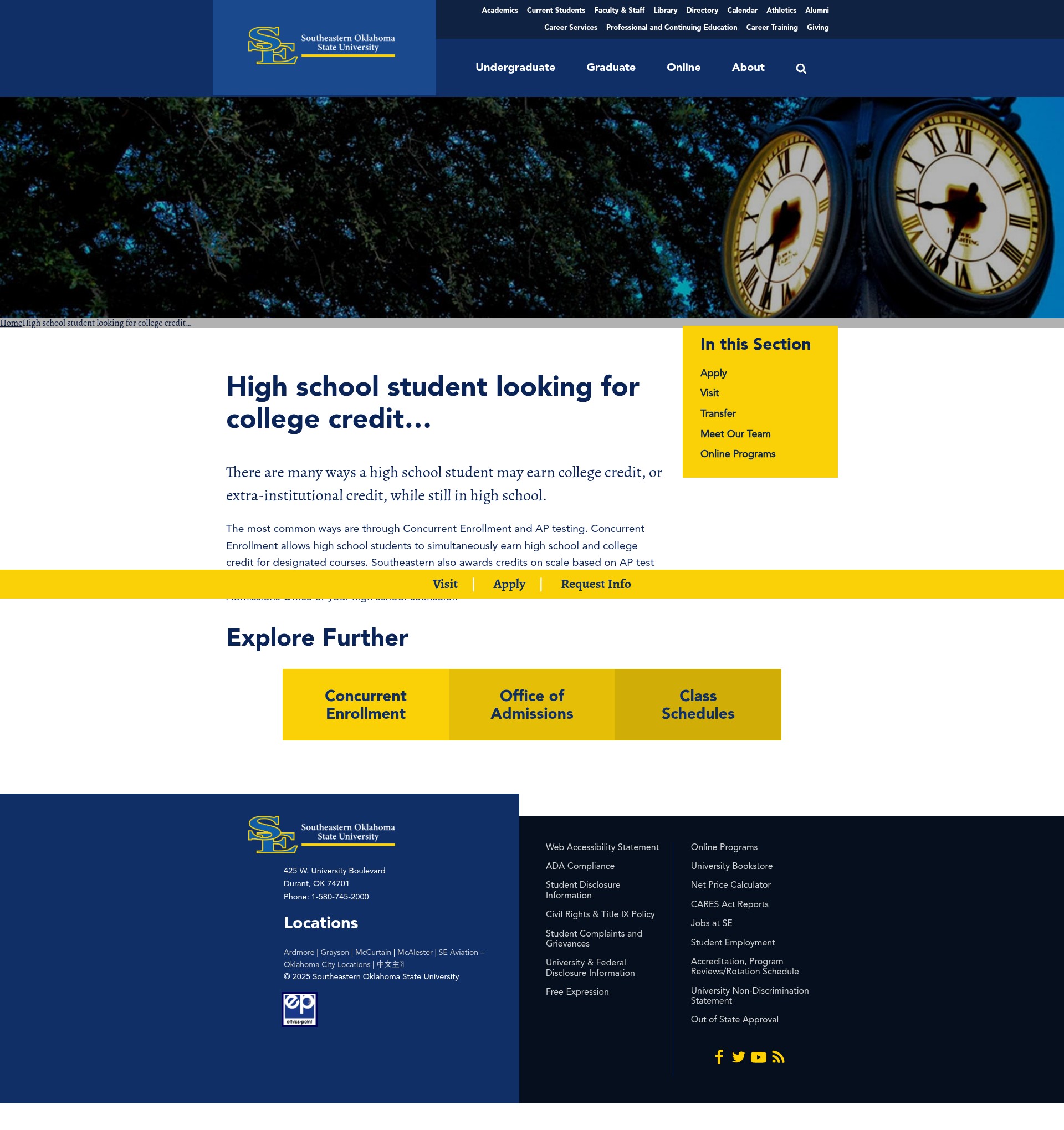 Screenshot of www.se.edu