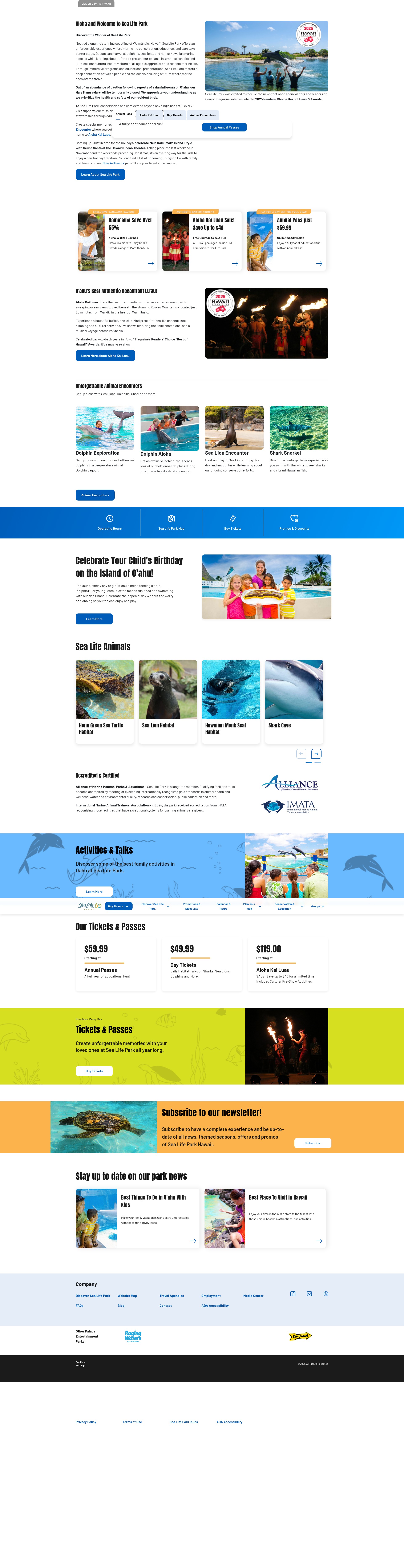 Screenshot of www.sealifeparkhawaii.com