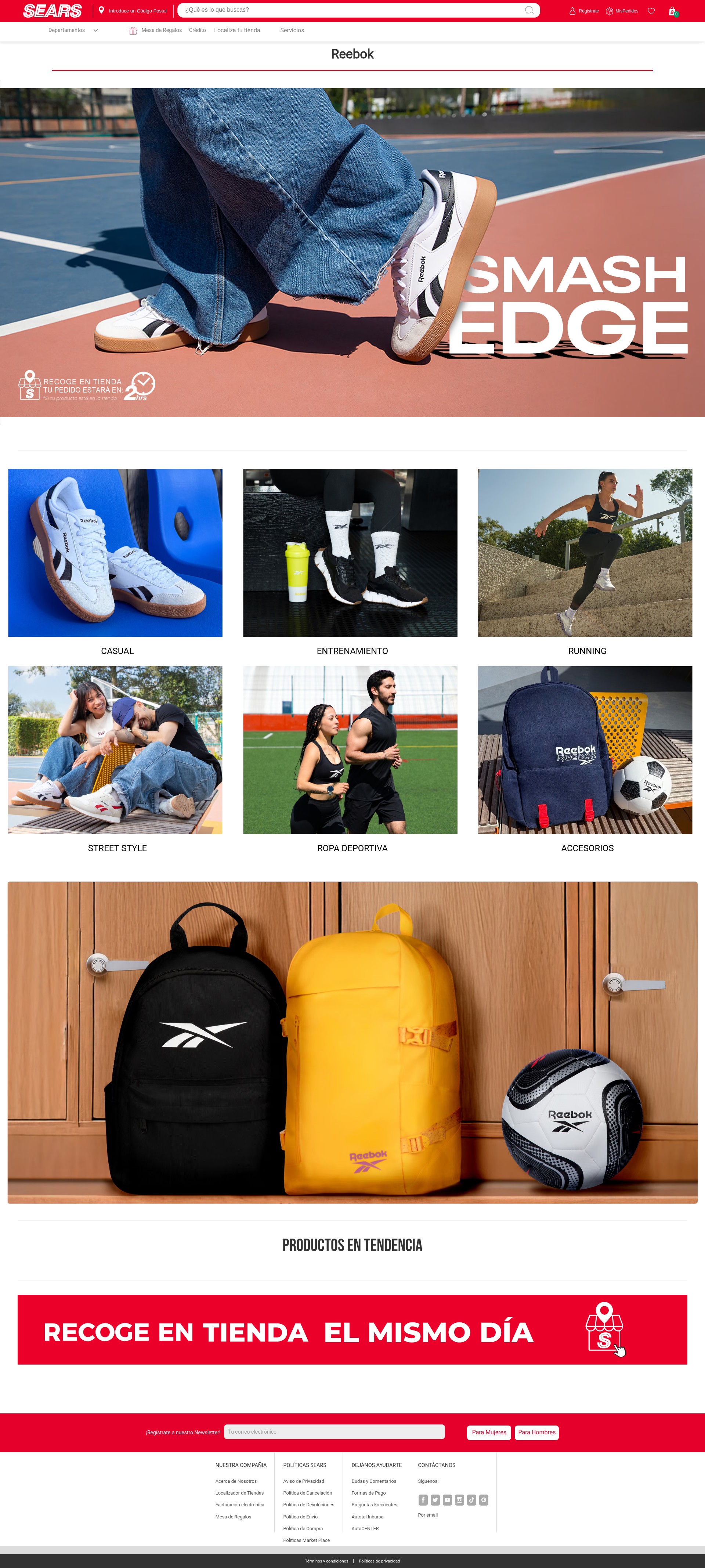 Screenshot of www.sears.com.mx