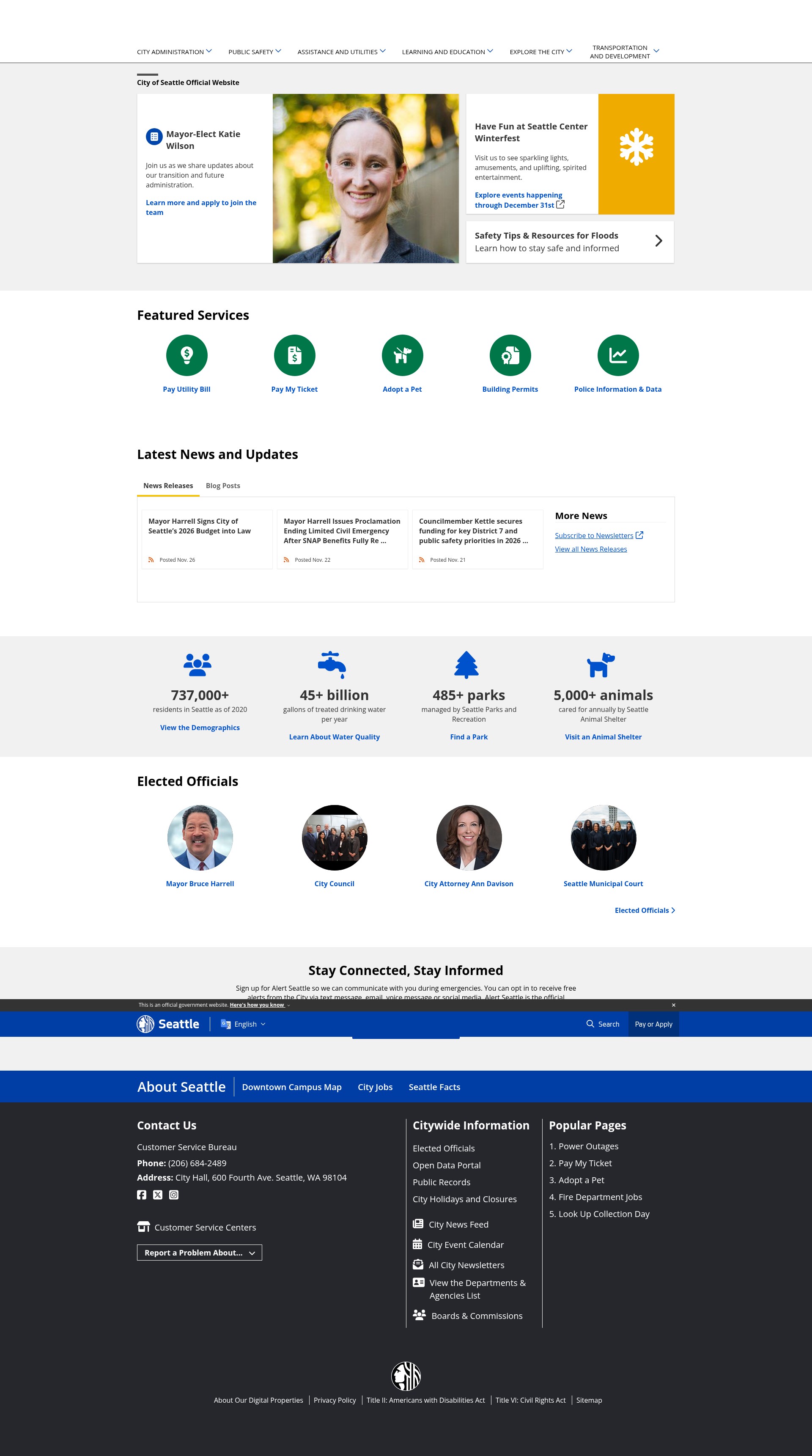 Screenshot of www.seattle.gov