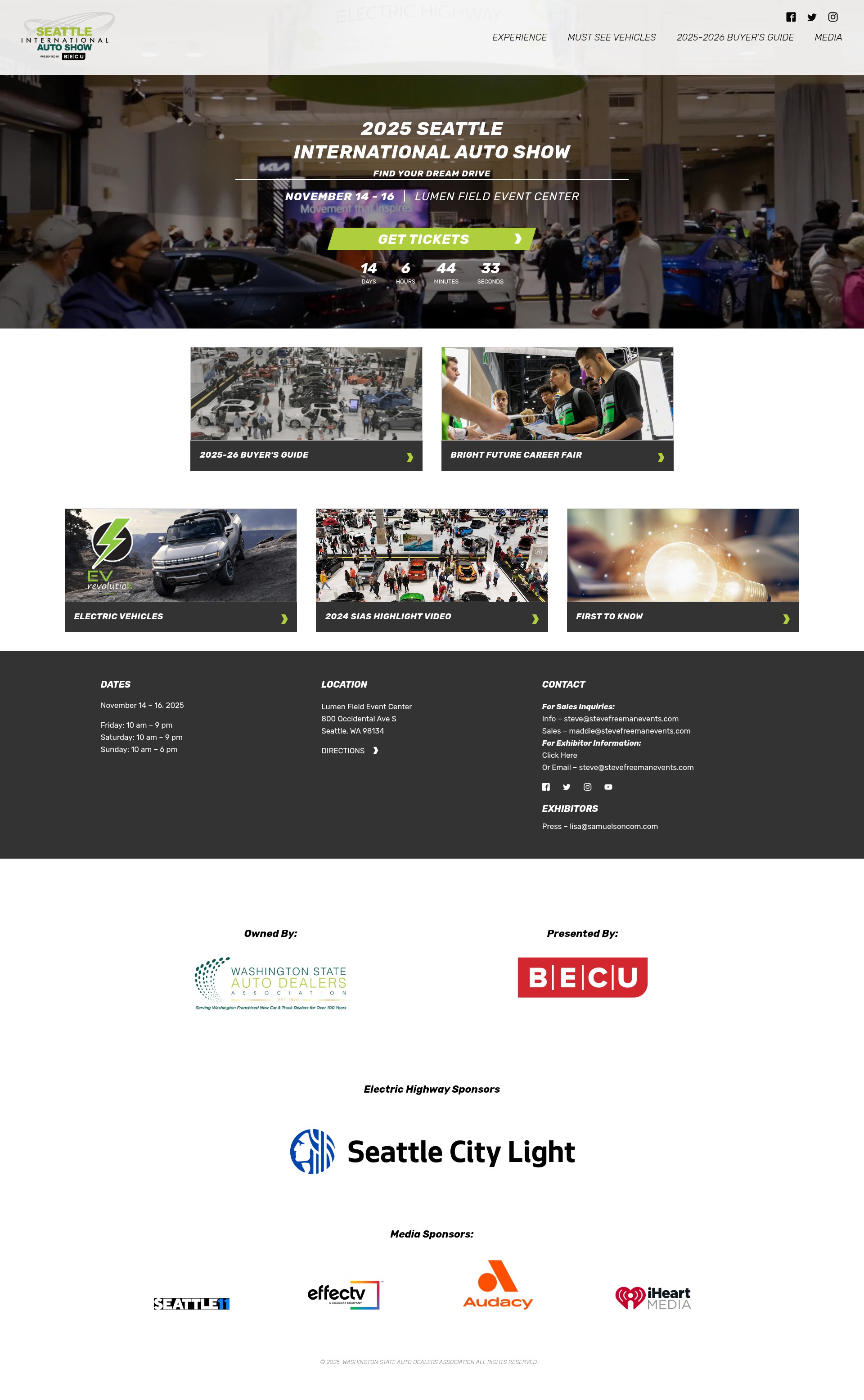 Screenshot of www.seattleautoshow.com