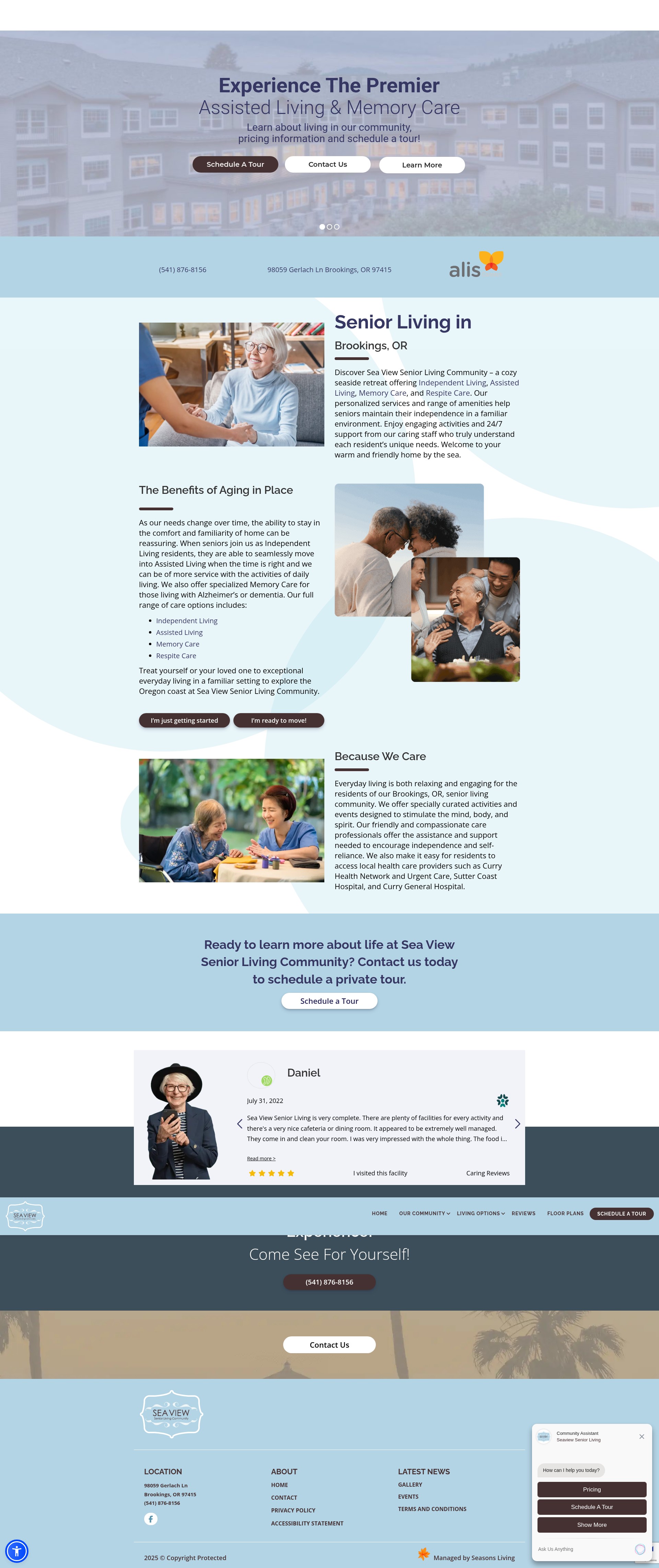 Screenshot of www.seaviewseniorliving.com