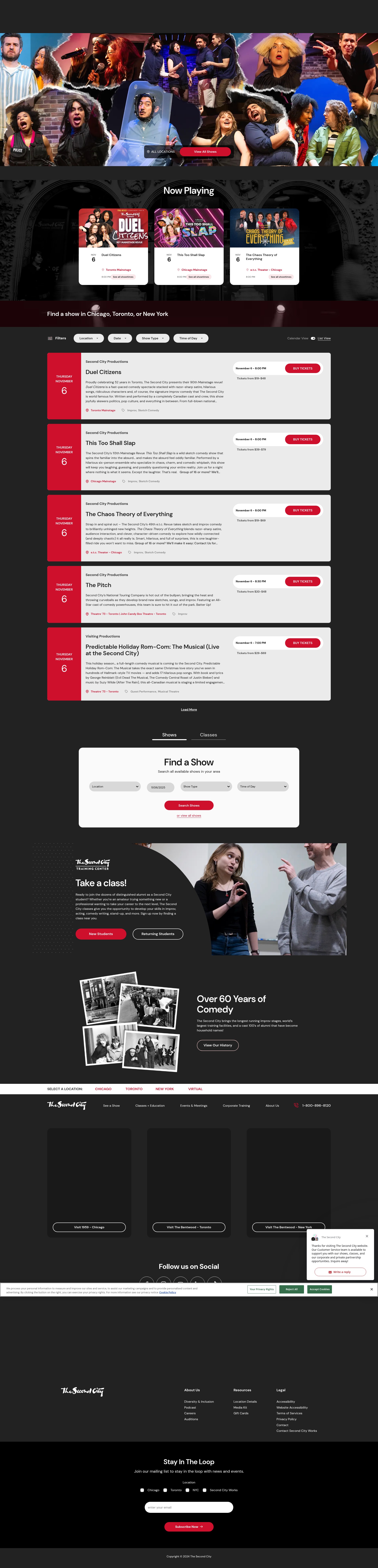 Screenshot of www.secondcity.com