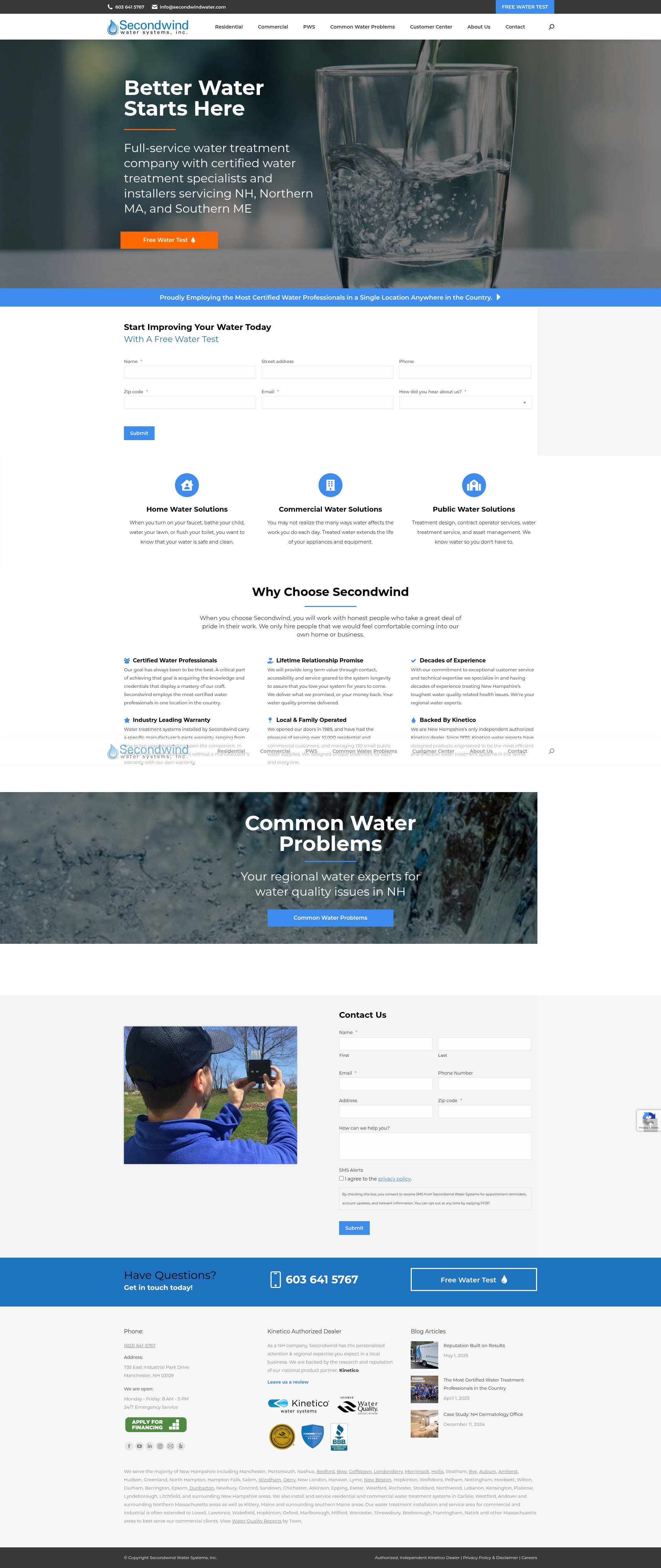 Screenshot of www.secondwindwater.com