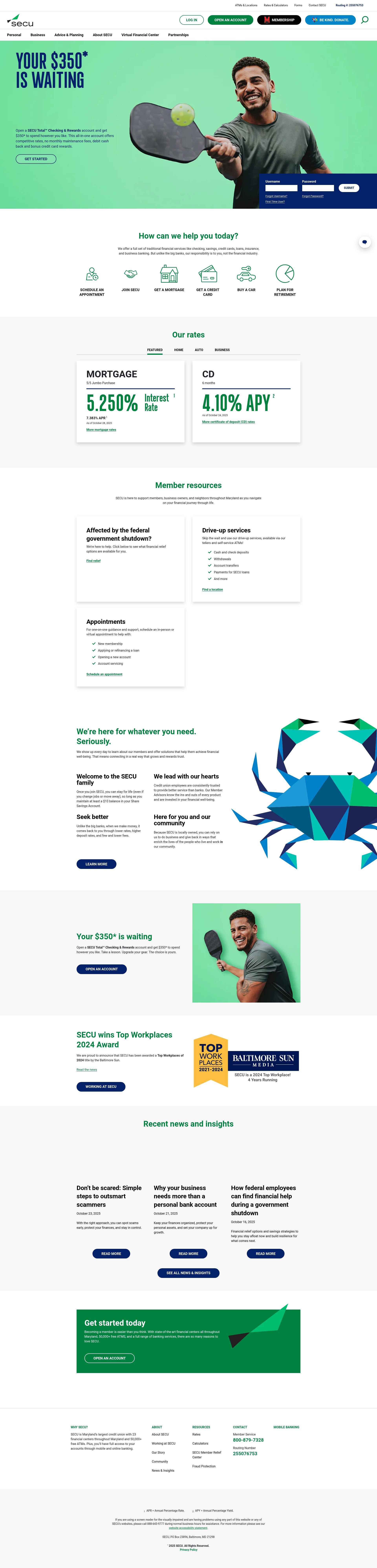 Screenshot of www.secumd.org