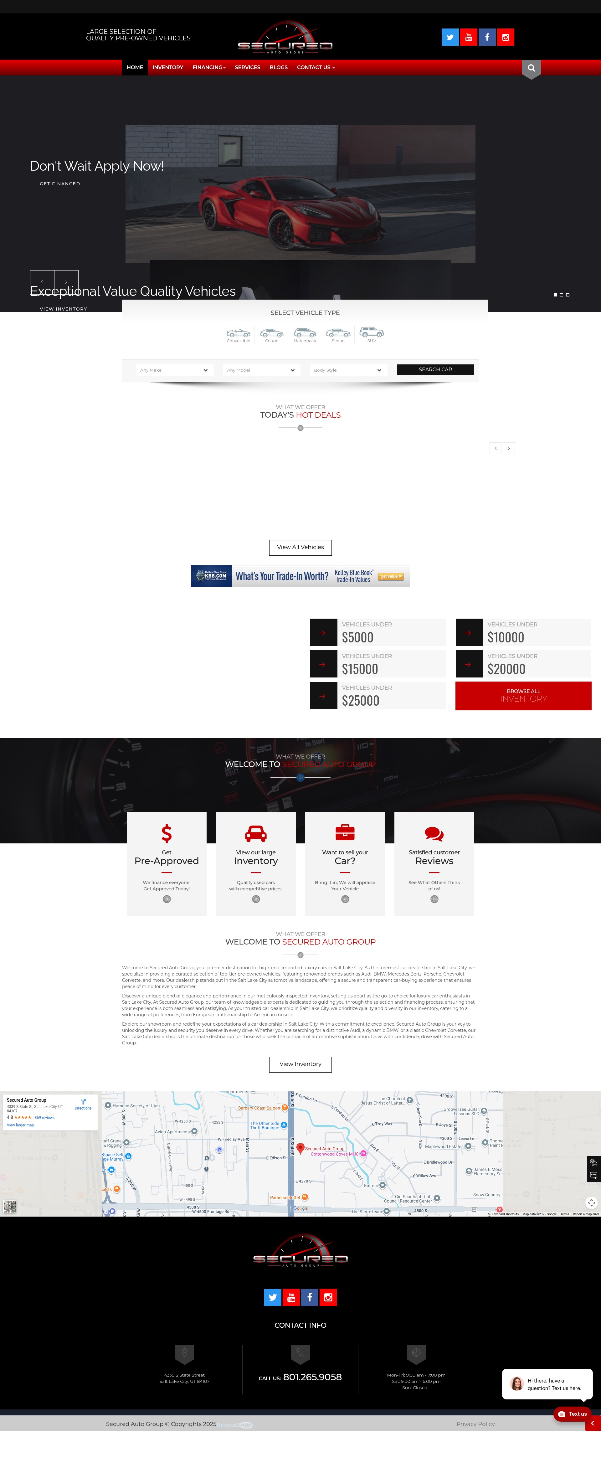 Screenshot of www.securedautogroup.com