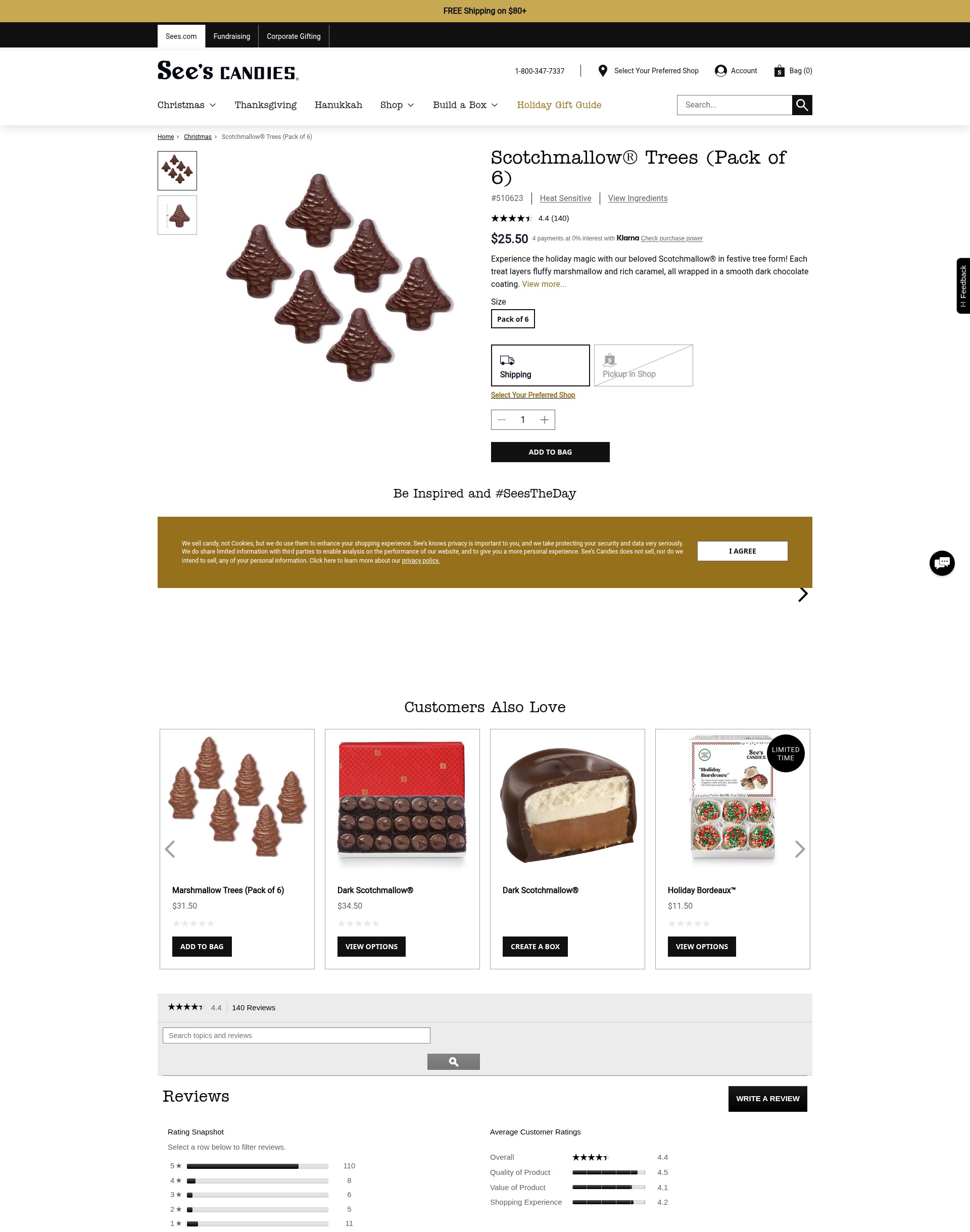 Screenshot of www.sees.com
