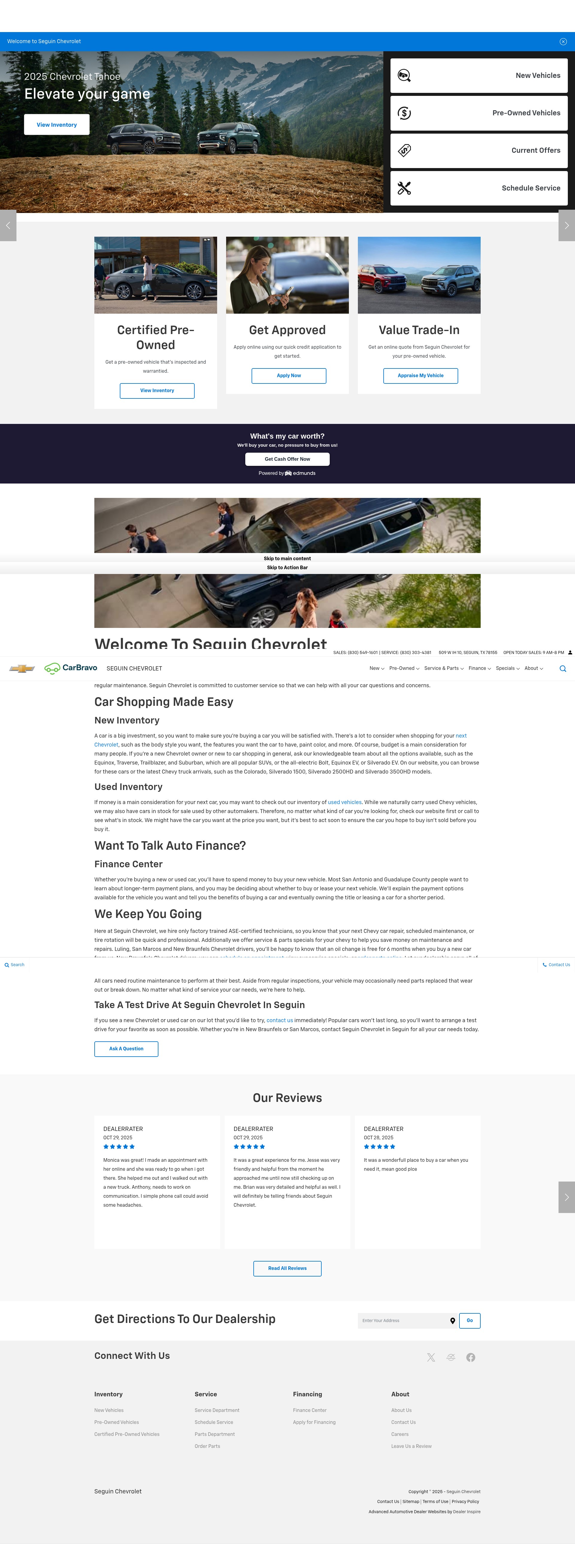 Screenshot of www.seguinchevrolet.com